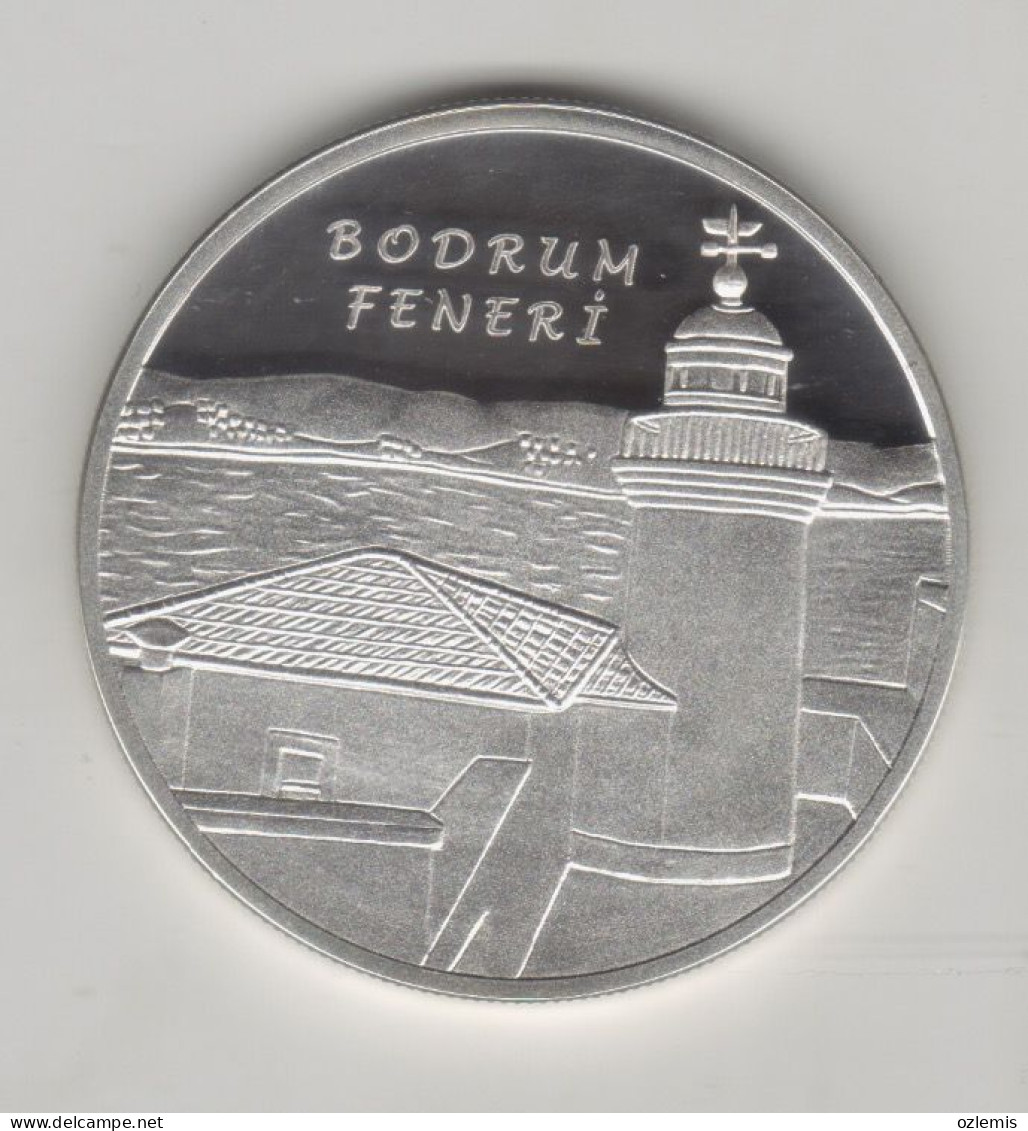 BODRUM ,LIGHTHOUSE ,BODRUM  FENERI , COMMEMORATIVE  SILVER COIN ,2017  ,TURKEY - Türkei