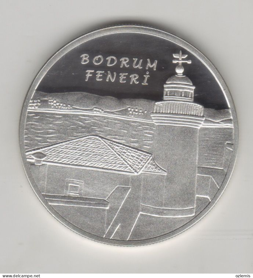 BODRUM ,LIGHTHOUSE ,BODRUM  FENERI , COMMEMORATIVE  SILVER COIN ,2017  ,TURKEY - Turchia