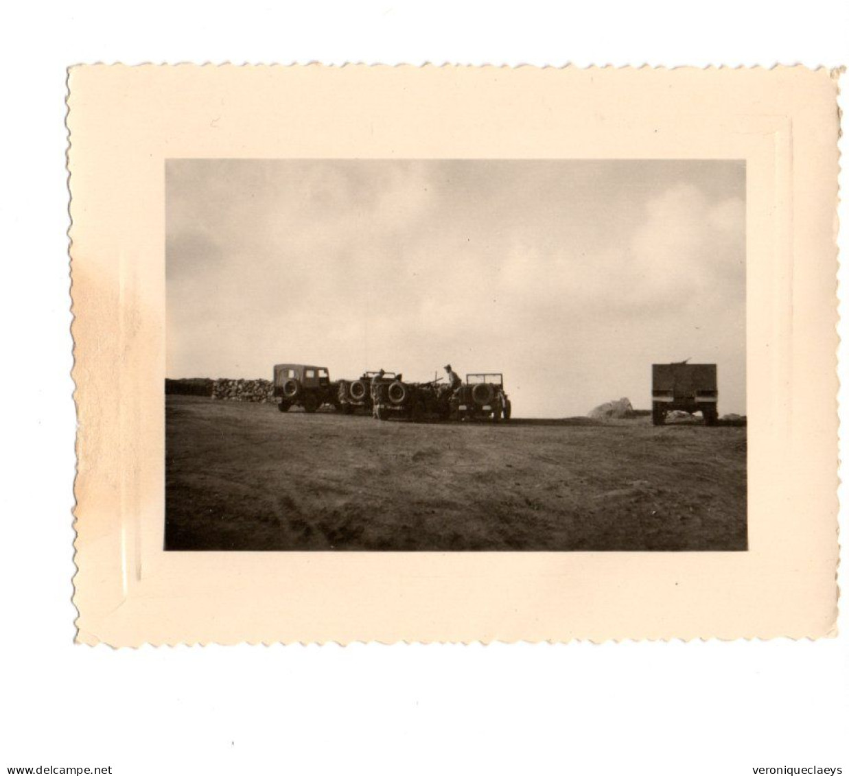 Photo Ancienne Jeep Camion Transport De Troupe C1/9 - 1939-45