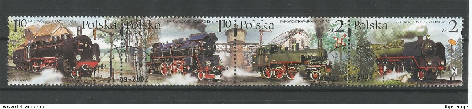 Polen 2002 Locomotives Strip Y.T. 3760/3763 (0) - Usati