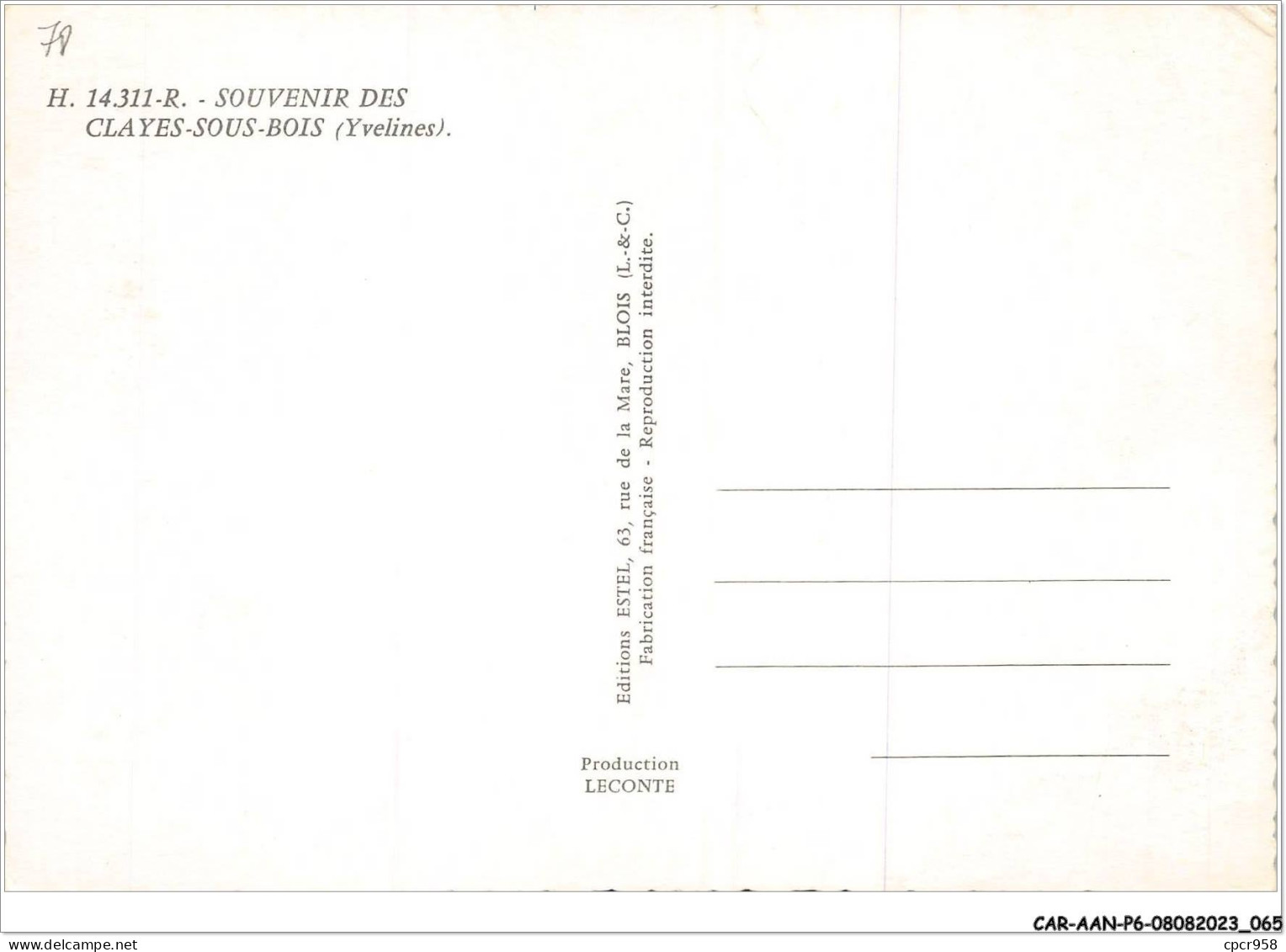 CAR-AANP6-78 CPSM-0491 - SOUVENIR DES CLAYES-SOUS-BOIS - 15x10cm - Les Clayes Sous Bois
