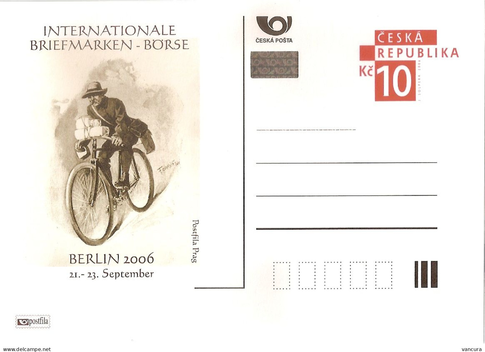 CDV A 134 Czech Republic Berlin 2006 Cycling Postman - Cartoline Postali