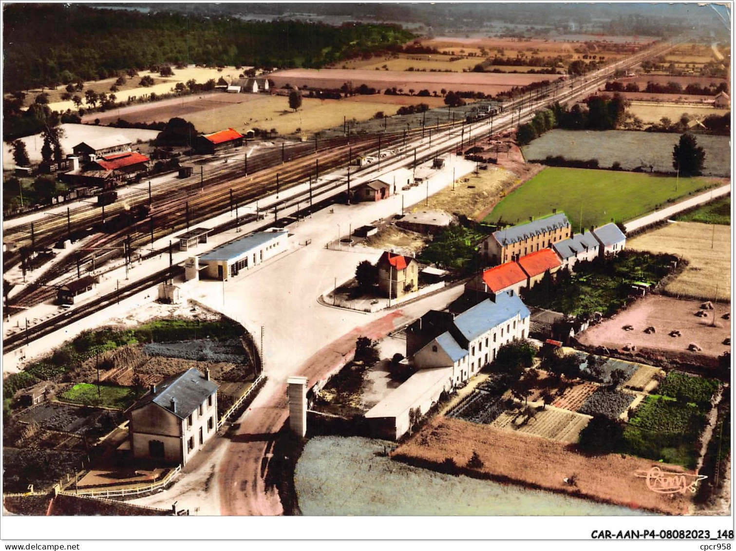 CAR-AANP4-72 CPSM-0346 - CONNERRE-BEILLE - La Gare - Vue Aérienne - 15x10cm - Connerre