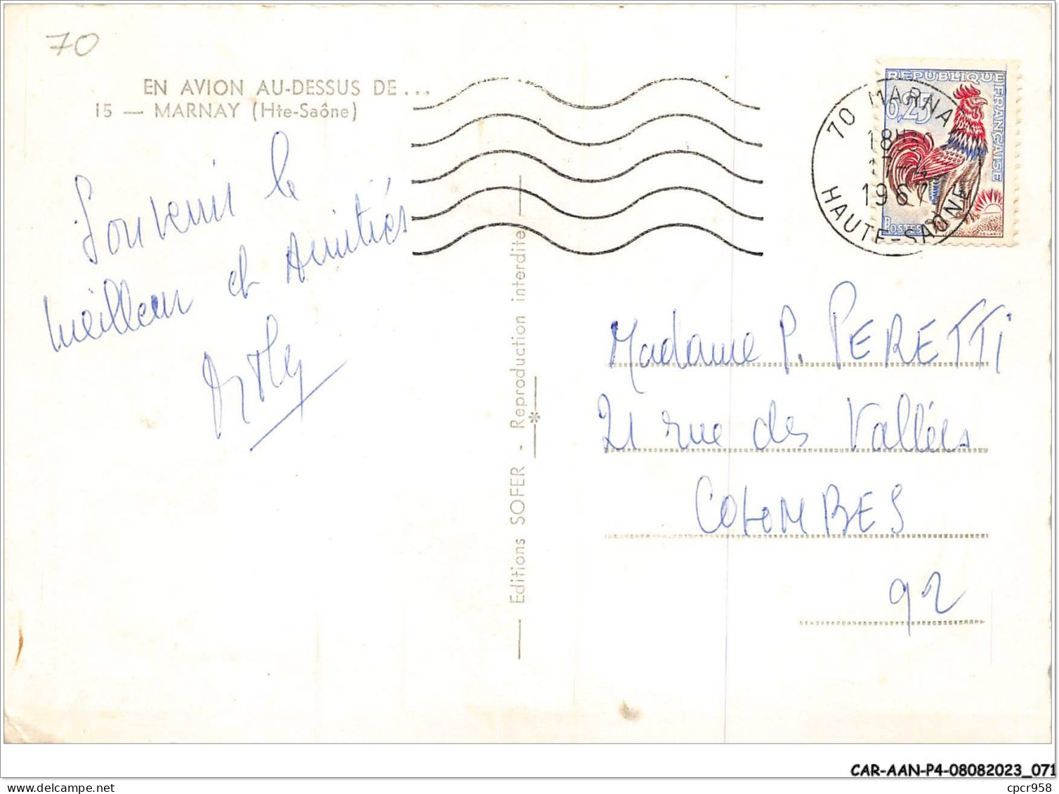 CAR-AANP4-70 CPSM-0307 - MARNAY - Vue Générale Aérienne - 15x10cm - Marnay