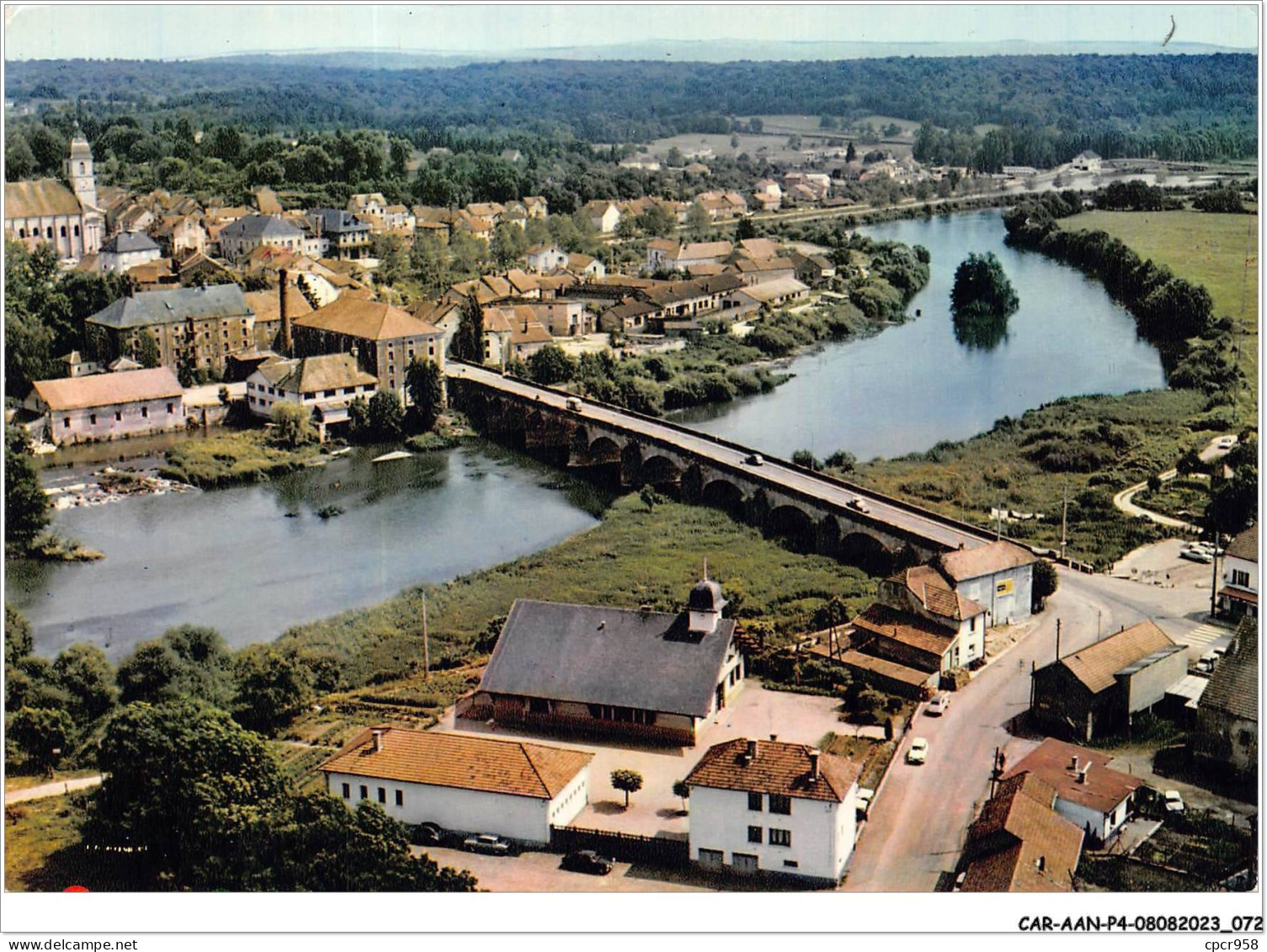 CAR-AANP4-70 CPSM-0308 - PORT-SUR-SAONE - Vue Générale Aérienne - Le Grand Pont Et Le Moulin - 15x10cm - Port-sur-Saône