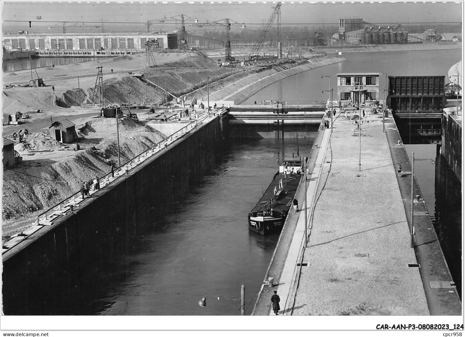 CAR-AANP3-68 CPSM-0238 - CHANTIER D'OTTMARSHEIM - Vue D'ensemble - écluses Et Usine - 15x10cm - Ottmarsheim