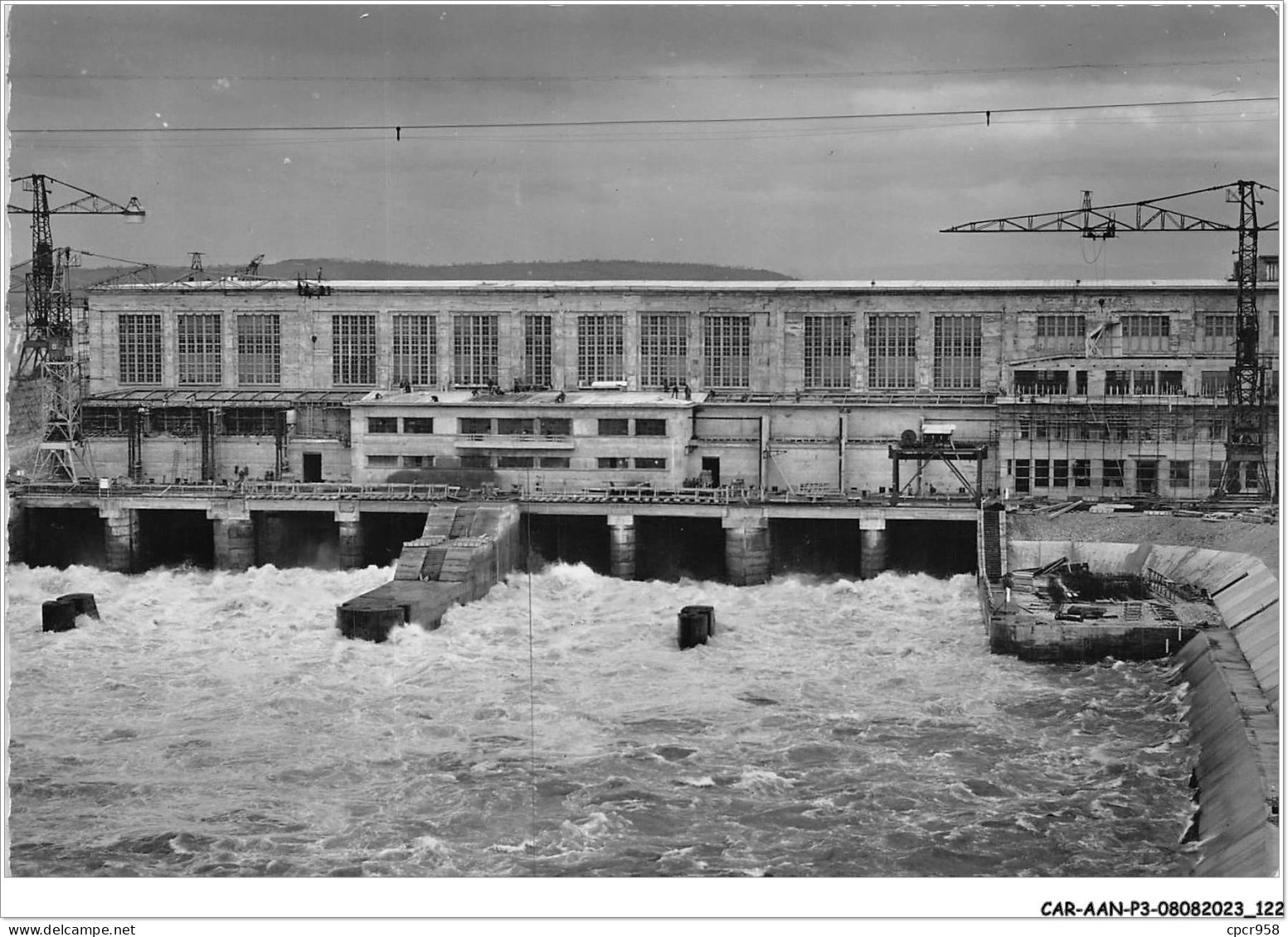 CAR-AANP3-68 CPSM-0237 - CHANTIER D'OTTMARSHEIM - Vue Aval De L'usine - 15x10cm - Ottmarsheim