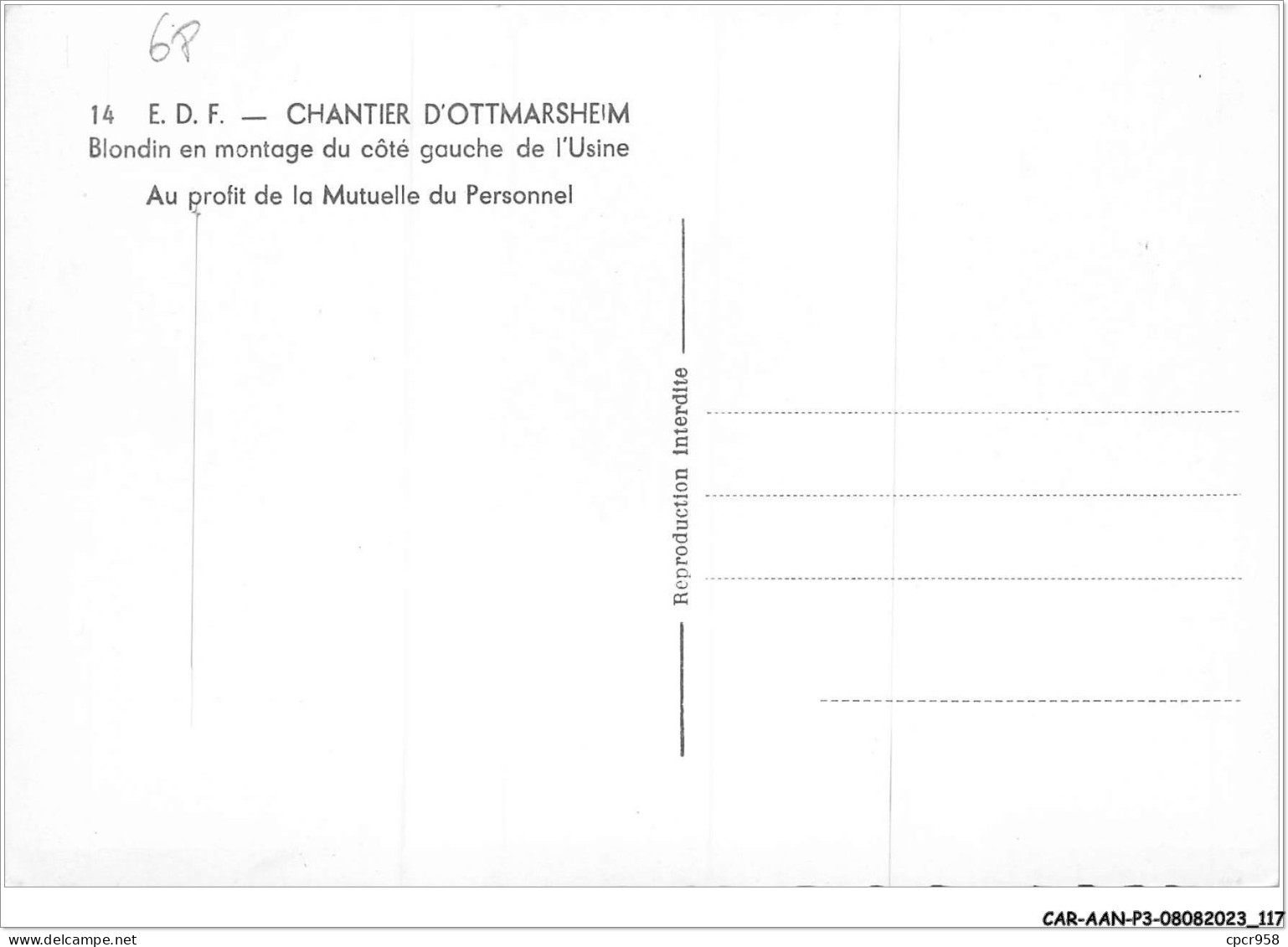 CAR-AANP3-68 CPSM-0234 - CHANTIER D'OTTMARSHEIM - Blondin En Montage - 15x10cm - Ottmarsheim