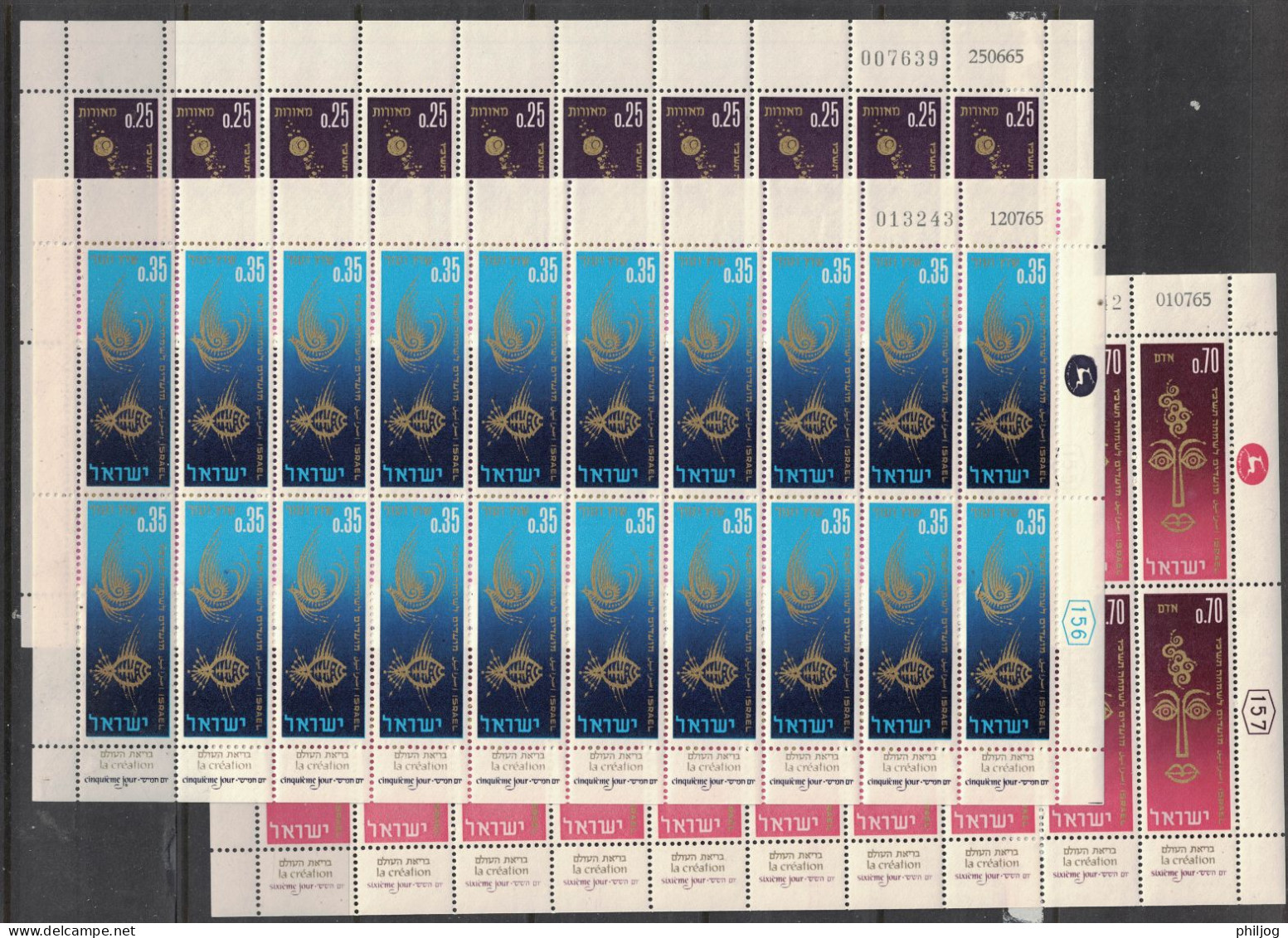 Israël 1965 - Yvert 294-299, Scott#2998-303, Bale 317-322 - Feuille Complète Neuve SANS Charnière - Nouvel An, Création - Nuovi (con Tab)