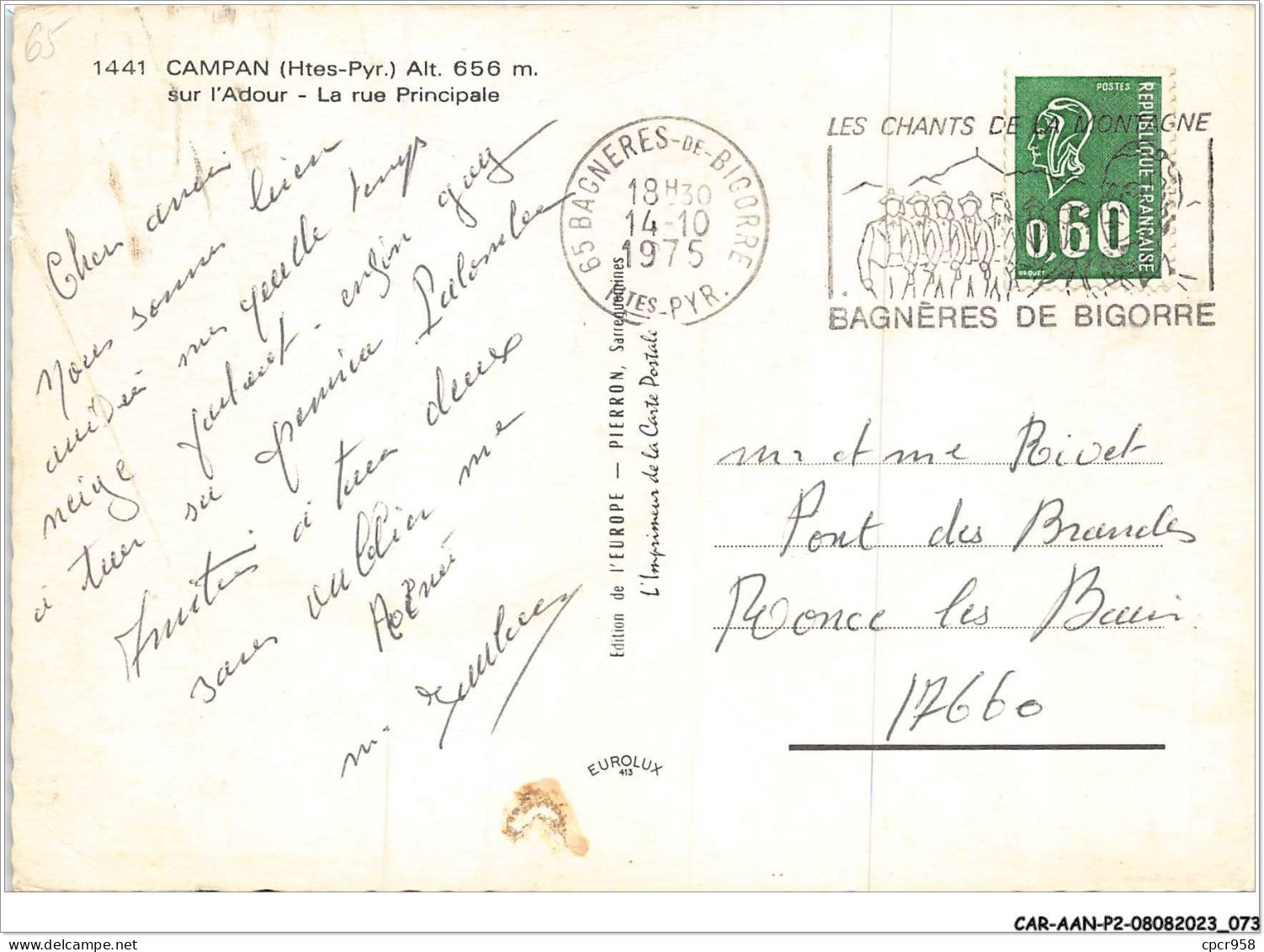 CAR-AANP2-65 CPSM-0124 - CAMPAN - Sur L'adour - La Rue Principale - 15x10cm - Campan