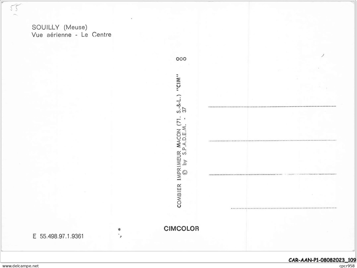 CAR-AANP1-55 CPSM-0055 - SOUILLY - Vue Aérienne - Le Centre - 15x10cm - Dun Sur Meuse