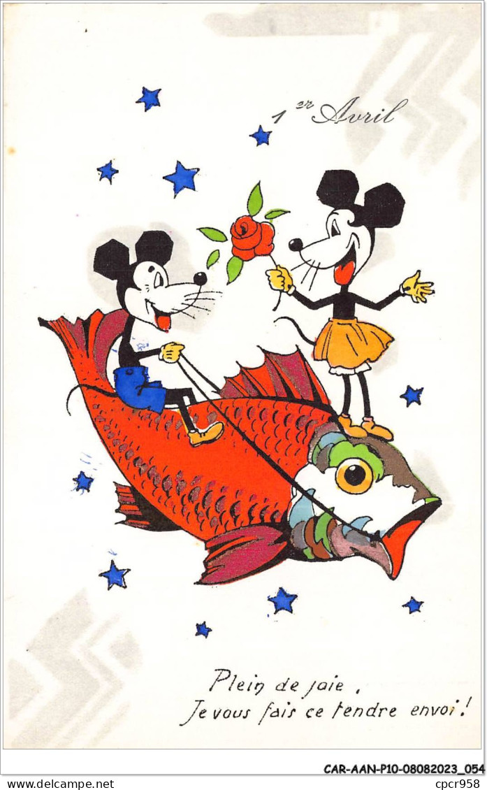 CAR-AANP10-DISNEY-0905 - MICKEY MOUSE - Mickey Et Minnie Mouse Sur Un Poisson - Disneyland