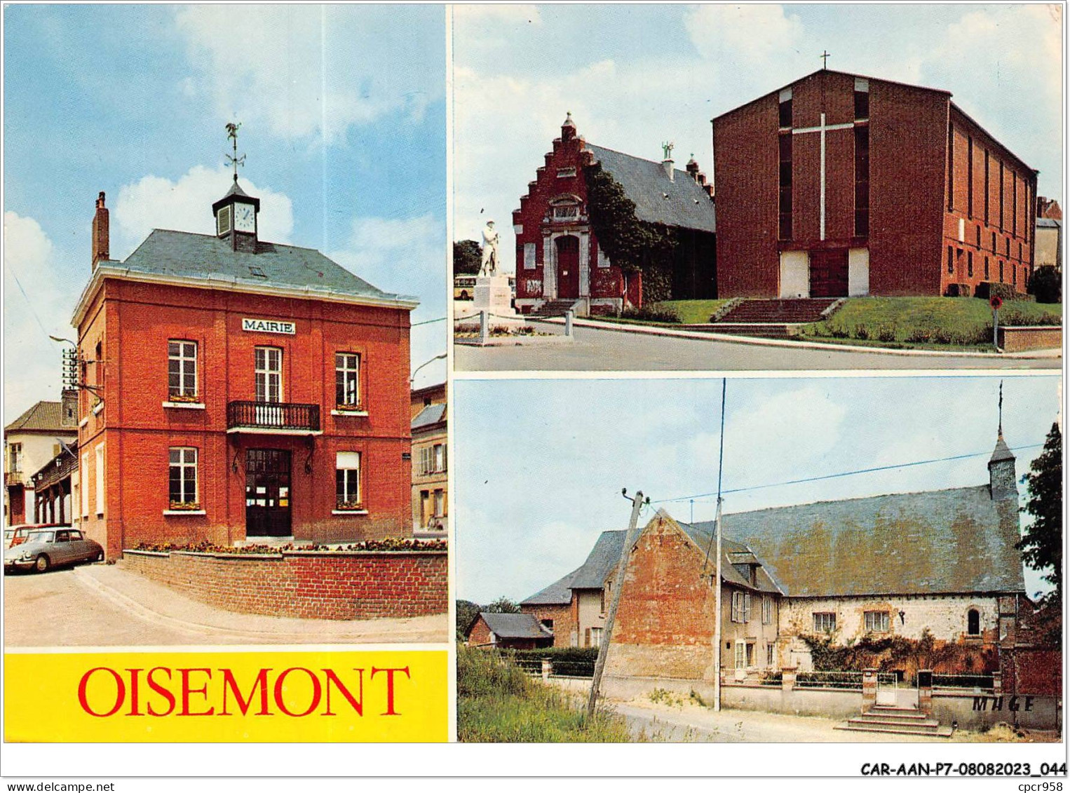 CAR-AANP7-80 CPSM-0575 - OISEMONT - La Mairie - L'église - L'hospice - 15x10cm - Oisemont