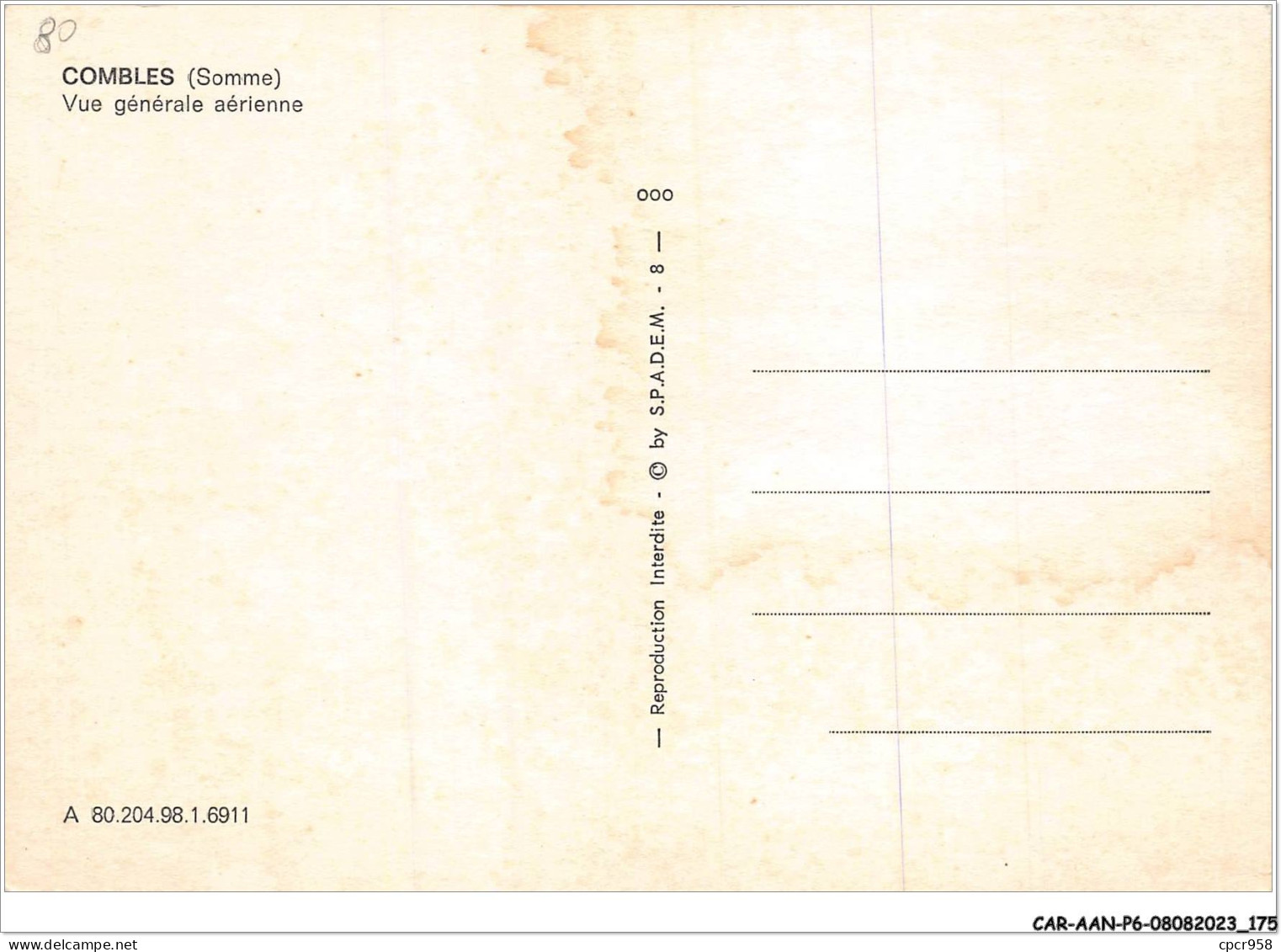 CAR-AANP6-80 CPSM-0546 - COMBLES - Vue Générale Aérienne - 15x10cm - Combles