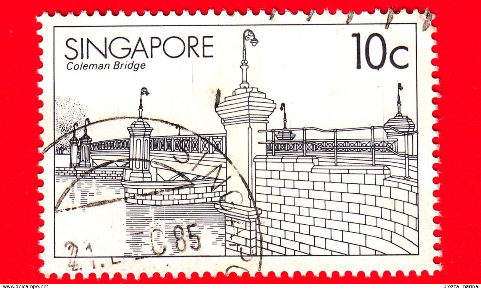 SINGAPORE - Usato - 1985 - Ponti - Coleman Bridge - 10 - Singapur (1959-...)