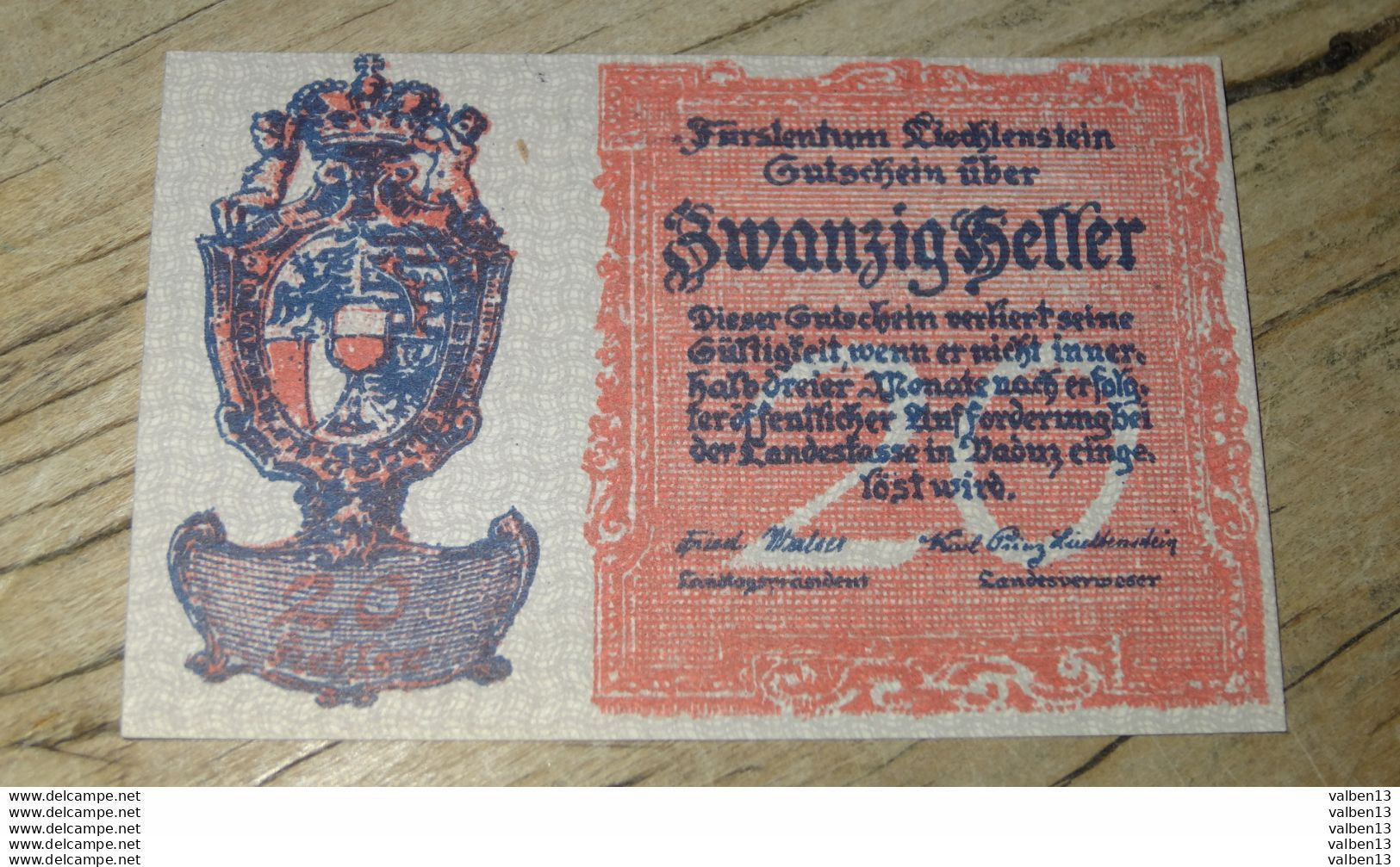 LIECHTEINSTEIN, Série De 3 Billets De 10,20 Et 50 Heller 1920 ......... CL-2-1 - Liechtenstein