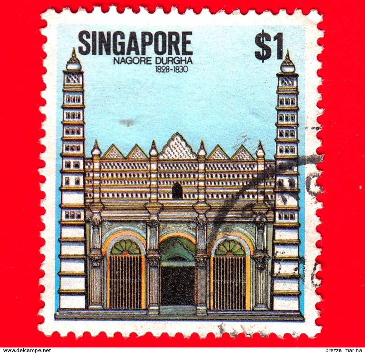 SINGAPORE - Usato - 1984 - Architettura - Santuario Musulmano Di Nagore Durgha, 1828 - 1 - Singapur (1959-...)