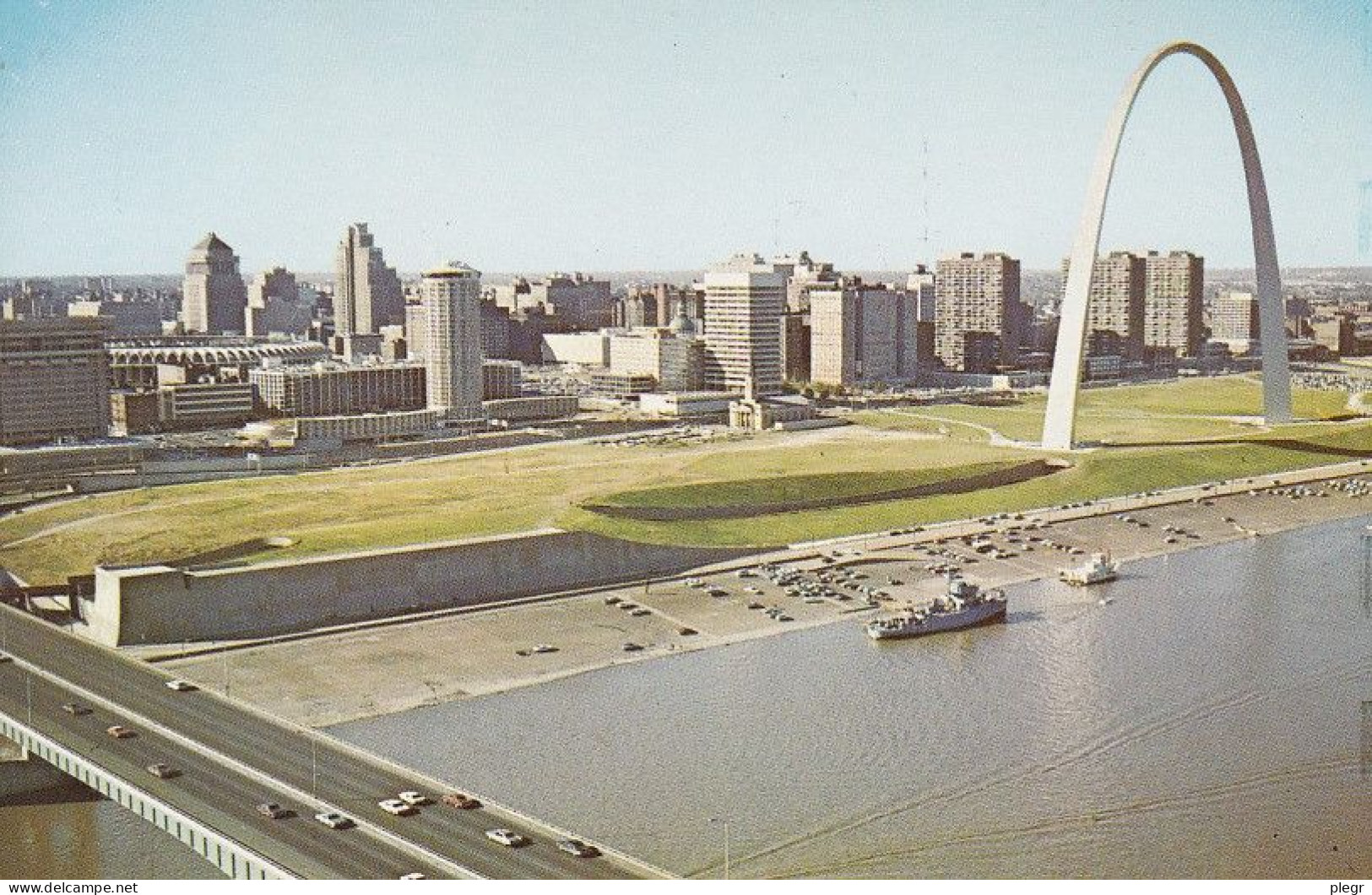 0-USAMO 01 01 - ST. LOUIS - POPLAR ST. BRIDGE - AERIAL SKYLINE - St Louis – Missouri