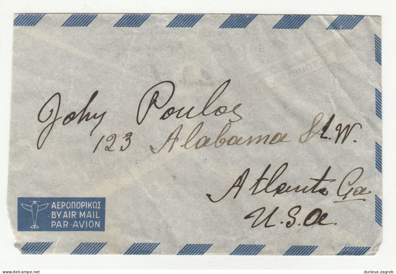 Greece Air Mail Letter Cover Posted 194? To Atlanta USA B240401 - Briefe U. Dokumente