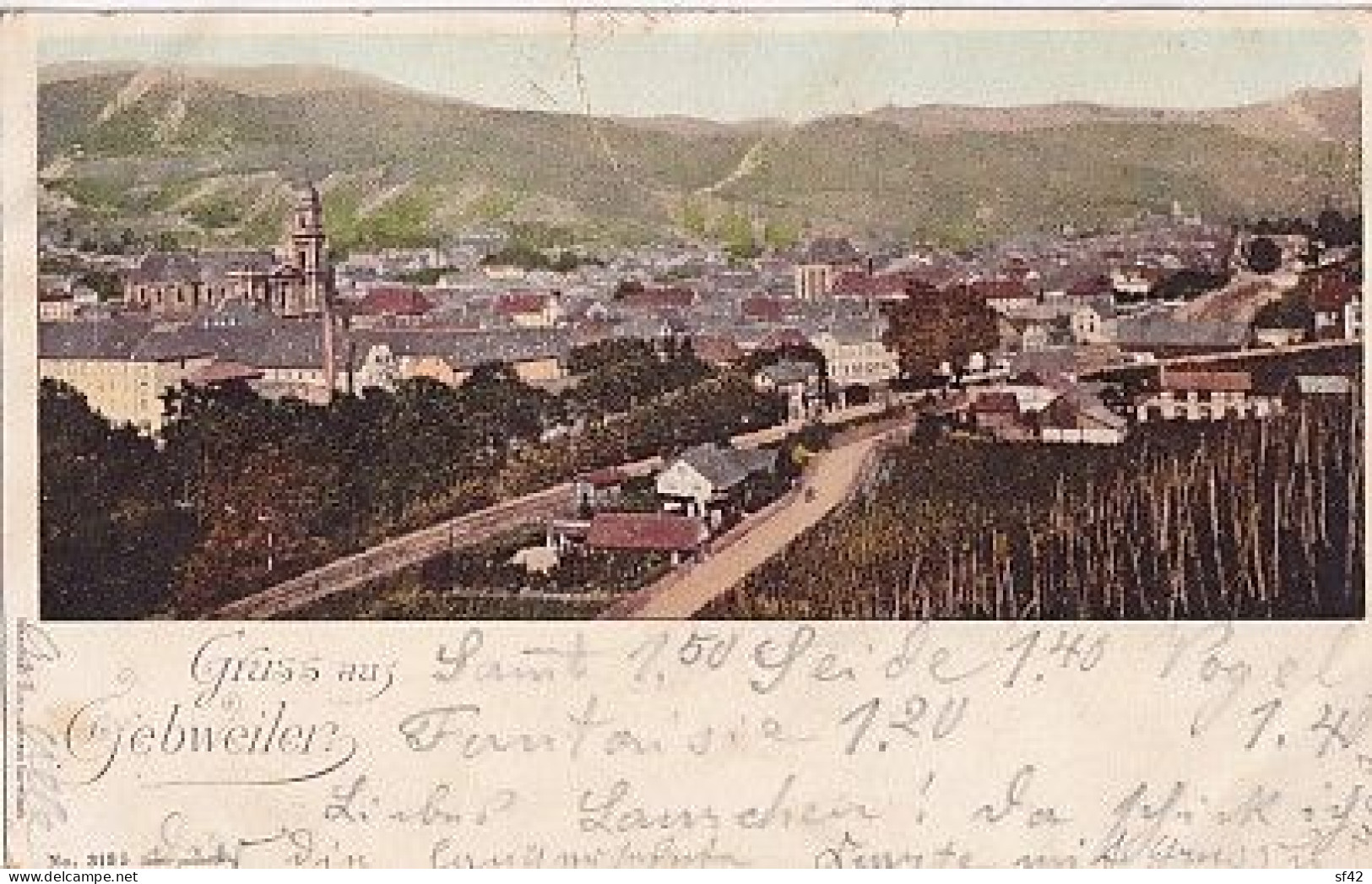 GRUSS AUS GEBWEILER                PANORAMA COLORISE      PRECURSEUR 1899 - Guebwiller