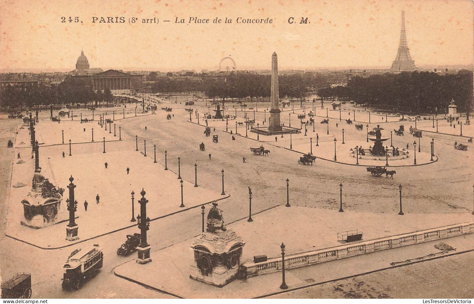 FRANCE - Paris (8e Arrt) - Vue De La Place De La Concorde - C M - Vue Générale - Animé - Carte Postale Ancienne - Markten, Pleinen