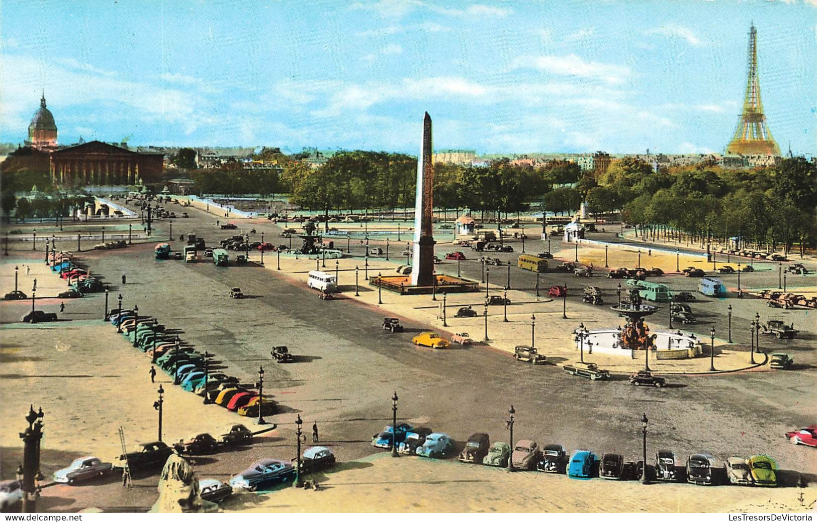 FRANCE - Paris - Vue De La Place De La Concorde (Vue Générale) - Voitures - Animé - Colorisé - Carte Postale Ancienne - Plazas