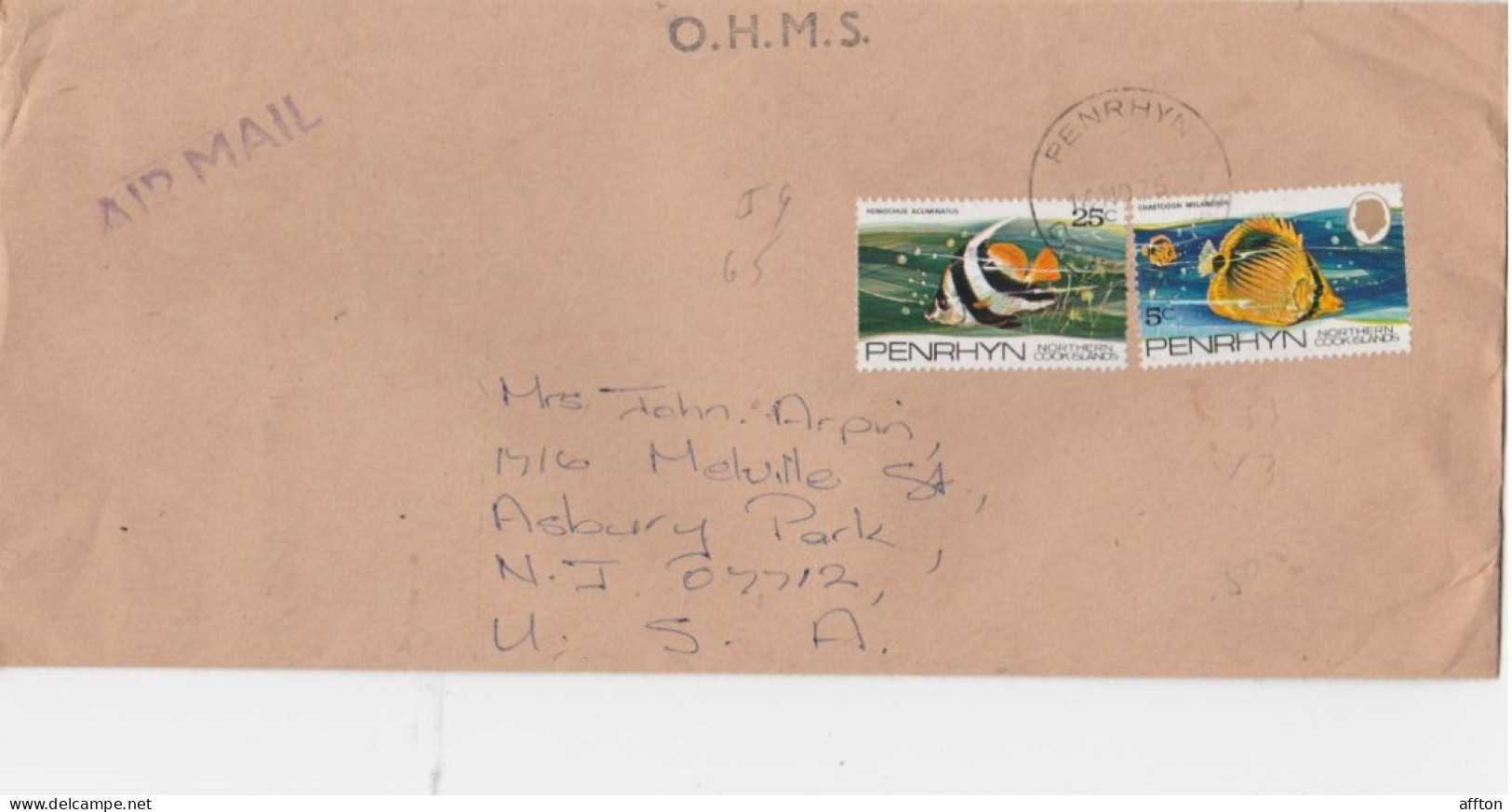 Penrhyn Old Cover Mailed - Penrhyn