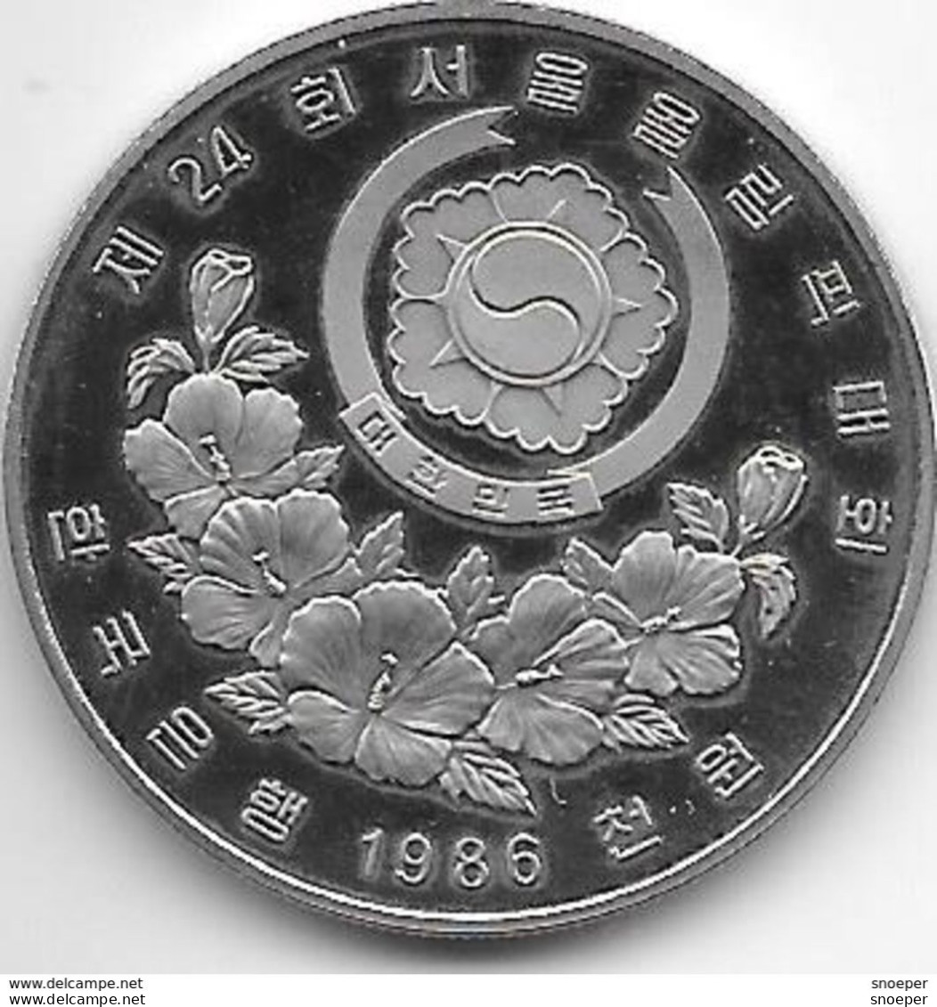 *korea South 1000 Won 1986  Km 46  Proof - Korea, South