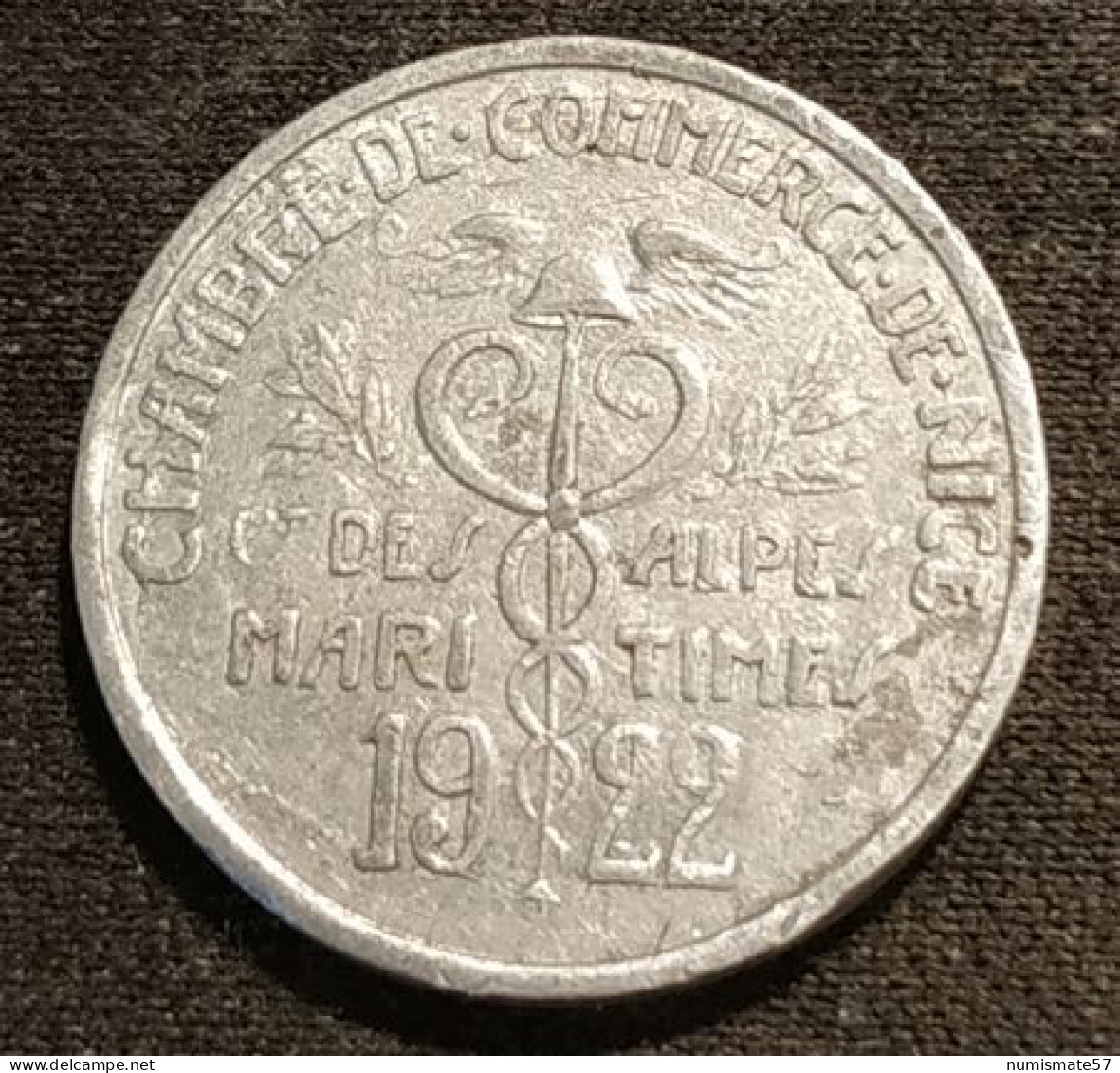 FRANCE - ALPES MARITIMES - 5 CENTIMES 1922 - MONNAIES DE NECESSITE - Chambre De Commerce - Monetary / Of Necessity