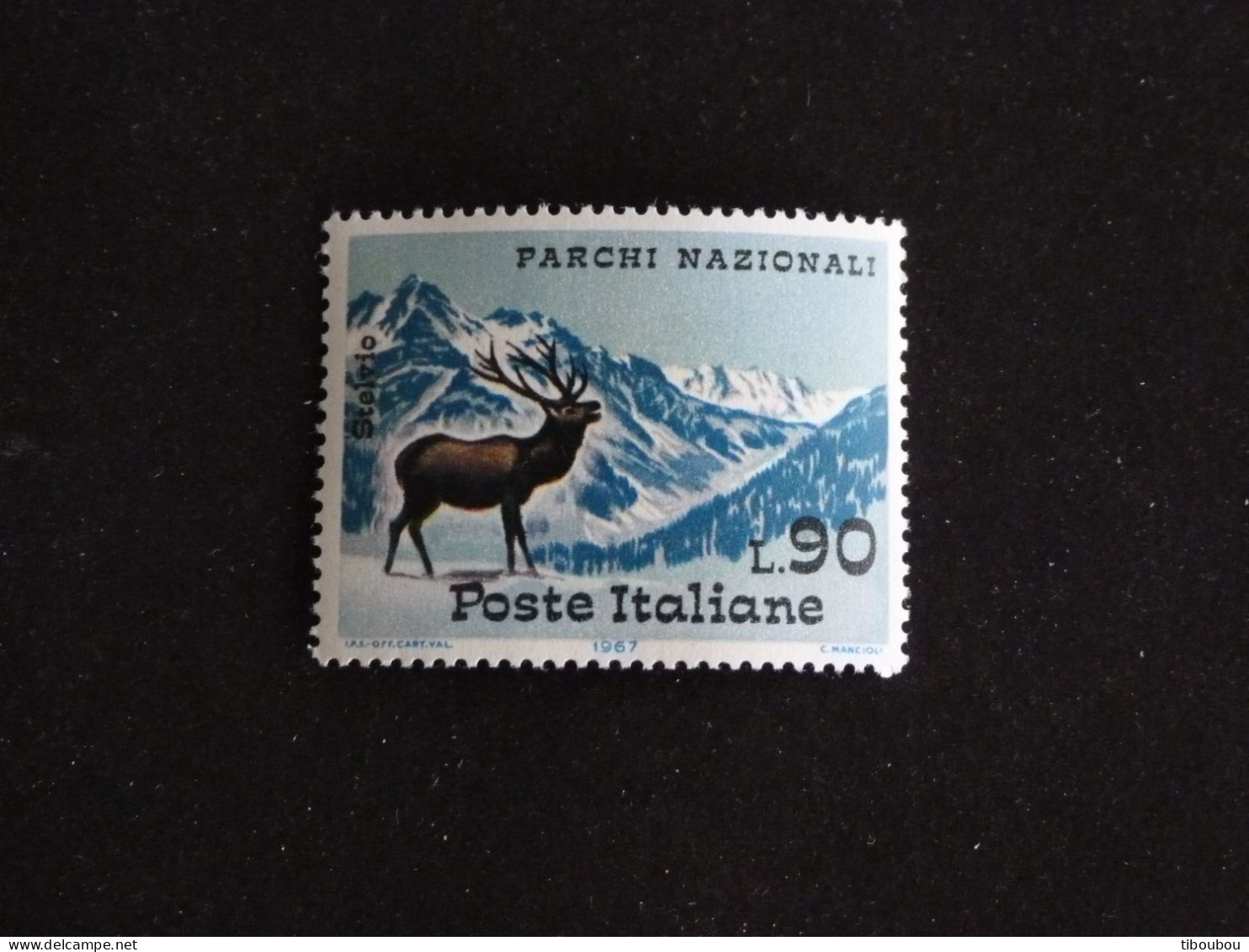 ITALIE ITALIA YT 966 ** MNH - CERF DEER STAG / MASSIF DE L'ORTLES DANS LE STELVIO - 1961-70: Neufs