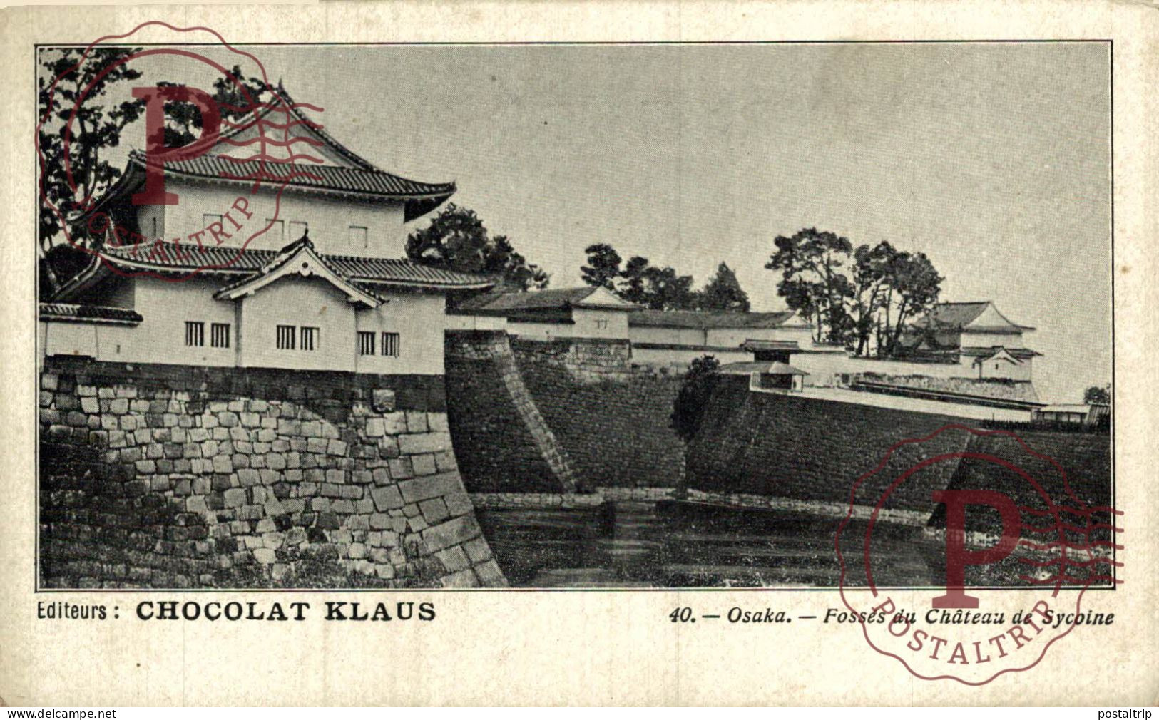 JAPON. JAPAN. Osaka Fossés Du Chateau De Sycoine ; Pub Chocolat Klaus. PUBLICIDAD CHOCOLATE - Osaka
