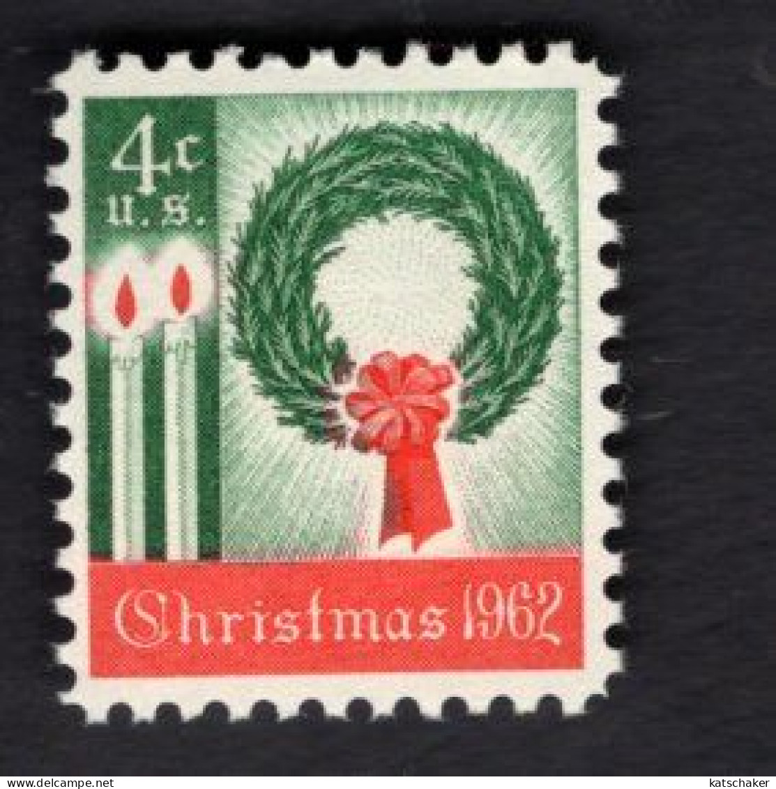 202749212 1962 SCOTT 1205 (XX) POSTFRIS MINT NEVER HINGED   -  CHRISTMAS - WREATH AND CANDLES - Unused Stamps