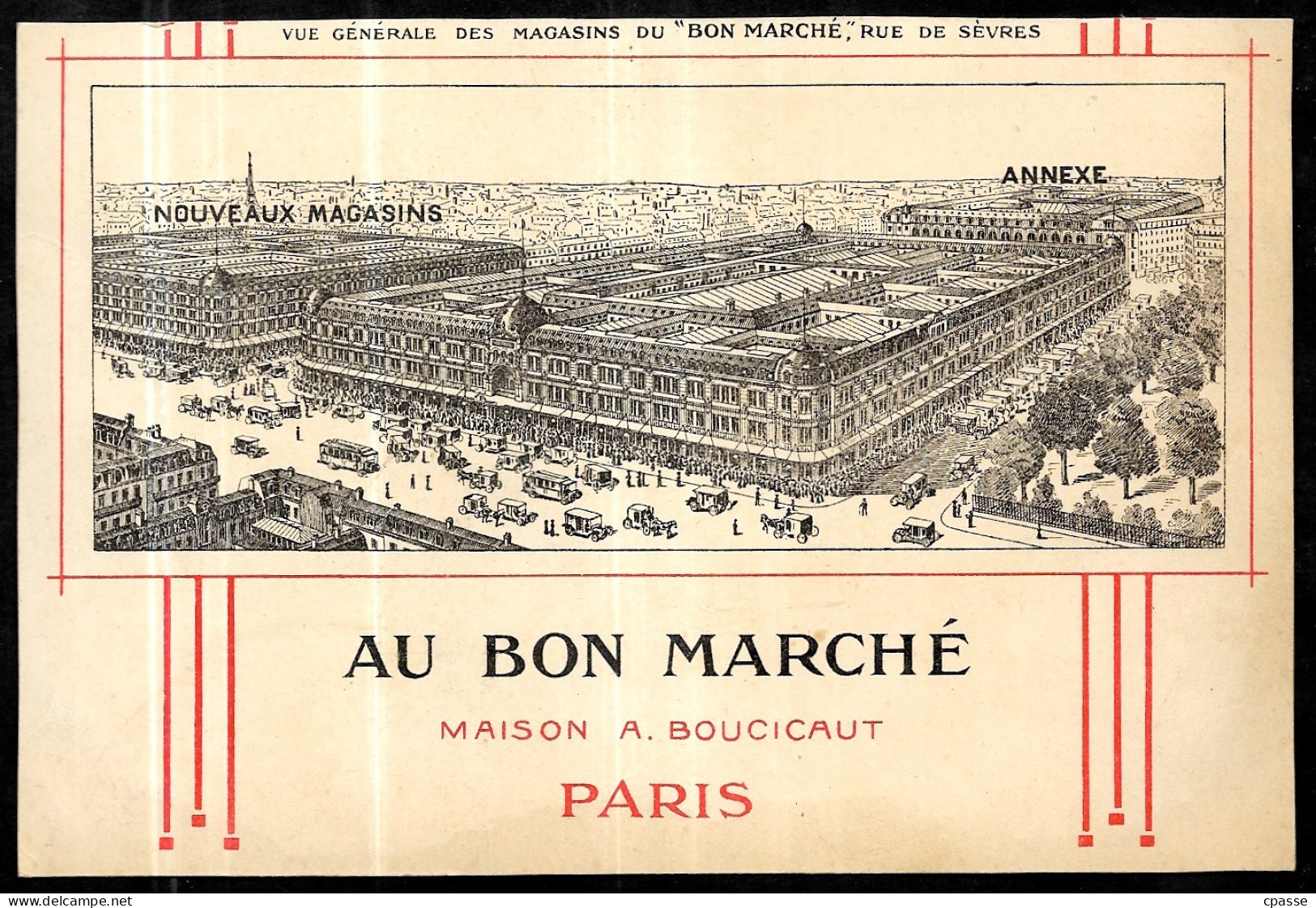 CHROMO "AU BON MARCHE" (en L'état, Format Réduit) 1913 (Défilé Musique Militaire) - Au Bon Marché