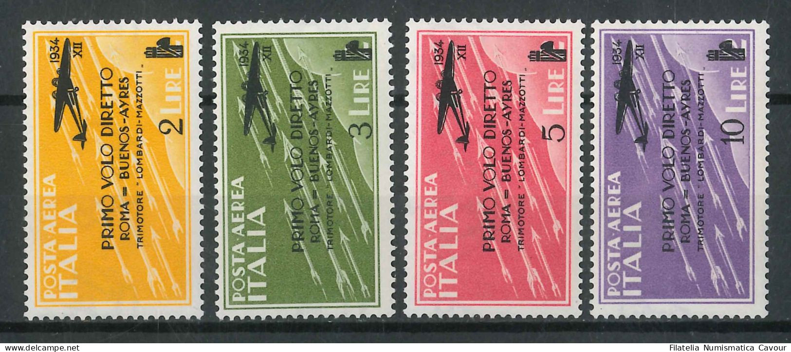 1934 - ** (Catalogo Sassone N.° PA 56/59) (45) - Posta Aerea