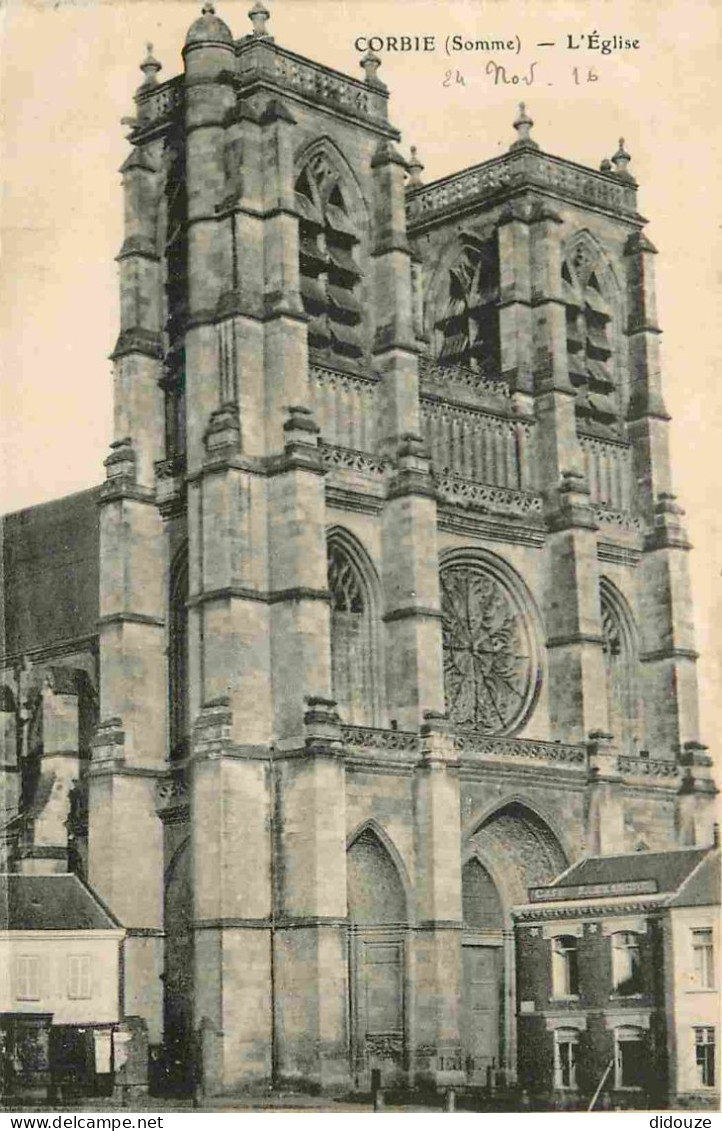 80 - Corbie - L'Eglise - Correspondance - CPA - Voyagée En 1916 - Voir Scans Recto-Verso - Corbie