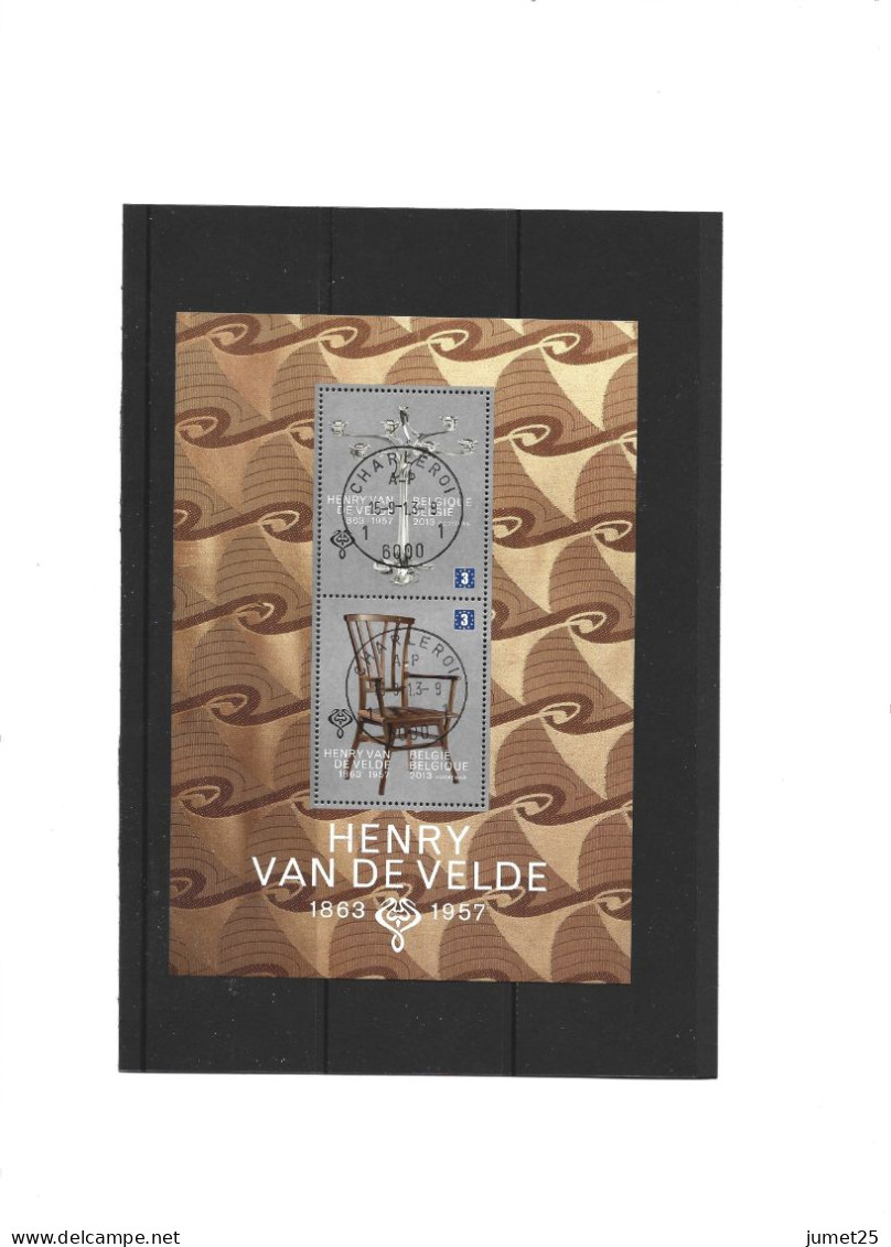 4365/6 Bl. 211 150éme Anniversaire De Henry Van De Velde - Chandelier - Chaise - Used Stamps