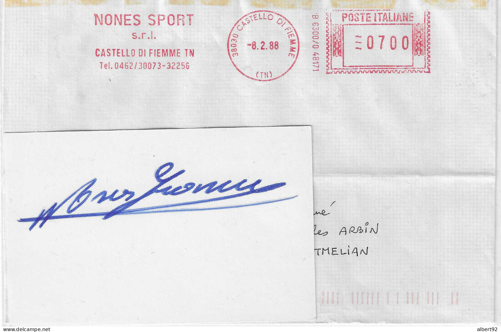 1968 EMA " Franco Nones": Médaillé Or Du 30km Ski De Fond Aux Jeux Olympiques D'Hiver De Grenoble + Autographe - Hiver 1968: Grenoble