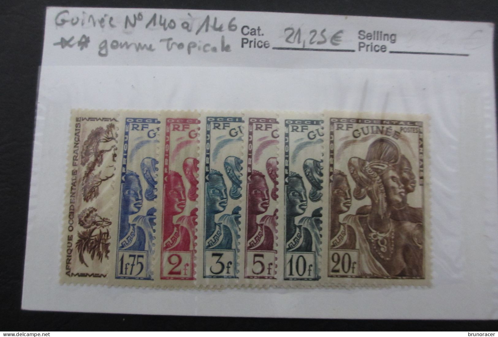 COLONIES GUINEE N°140 à 146 NEUF** GOMME TROPICALE COTE 21,25 EUROS VOIR SCANS - Neufs