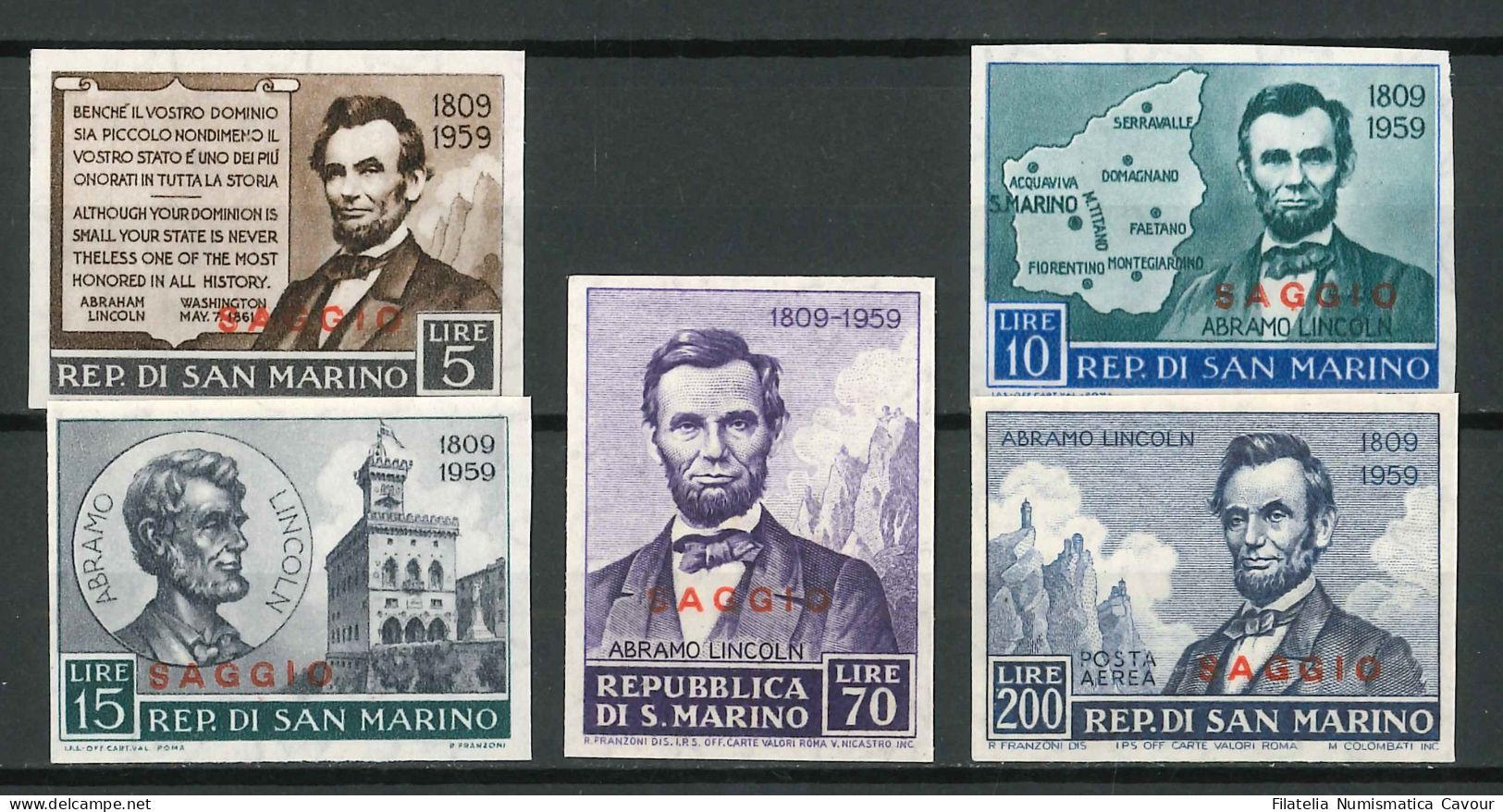 1959 - ** (Catalogo Sassone N.° 497/500+A) SOPRASTAMAPATI SAGGIO (38) - Unused Stamps