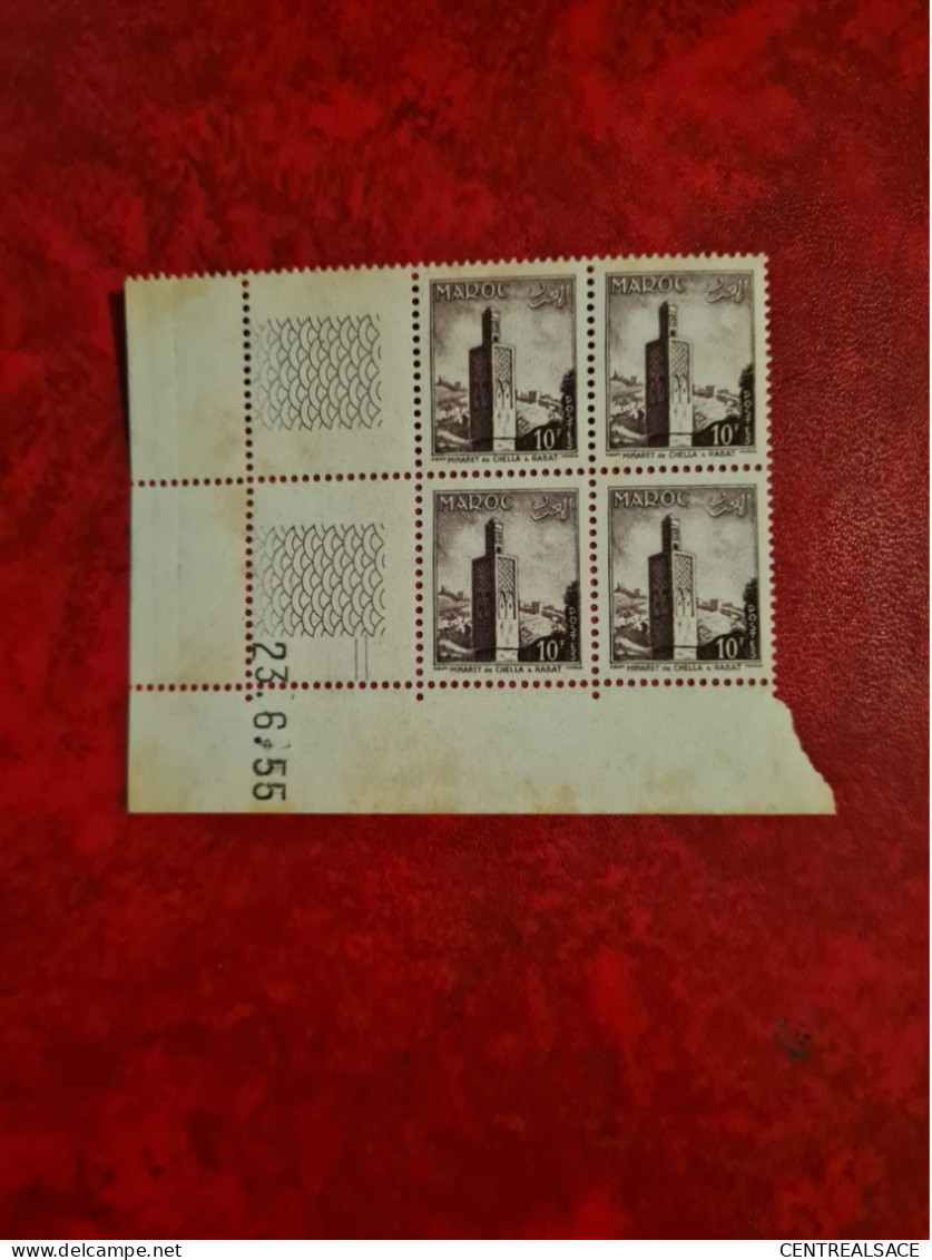 TIMBRE MAROC 1955  N° 352 COIN DATE 23/6/1955 - Sonstige & Ohne Zuordnung