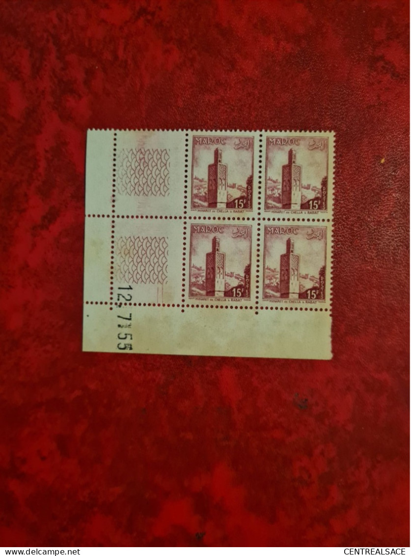 TIMBRE MAROC 1955  N° 354  COIN DATE 12/7/1955 - Other & Unclassified