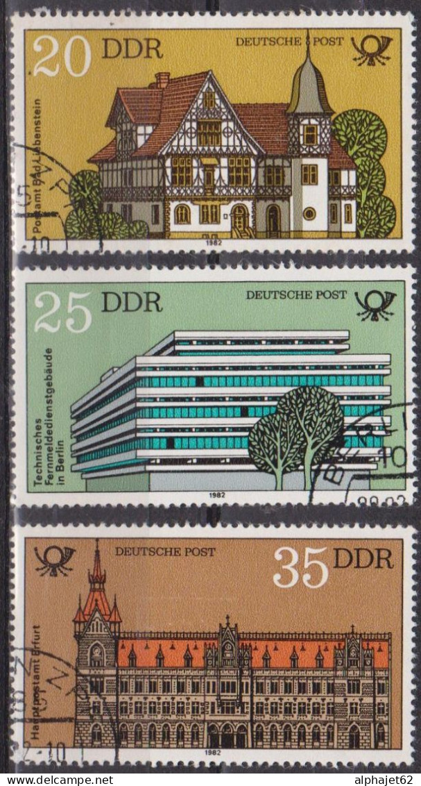 Batiments Postaux - ALLEMAGNE DE L'EST - Bad Liebenstein - Berlin - Erfurt - N° 2326-2327-2328 - 1982 - Gebraucht