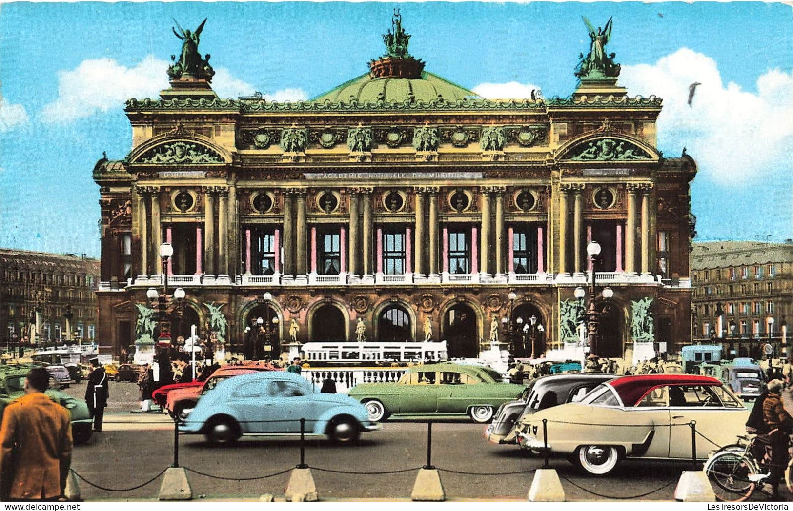 FRANCE - Paris - Vue Sur L'opéra - Vue De L'extérieure - Face à L'entrée - Voitures - Animé - Carte Postale Ancienne - Sonstige Sehenswürdigkeiten