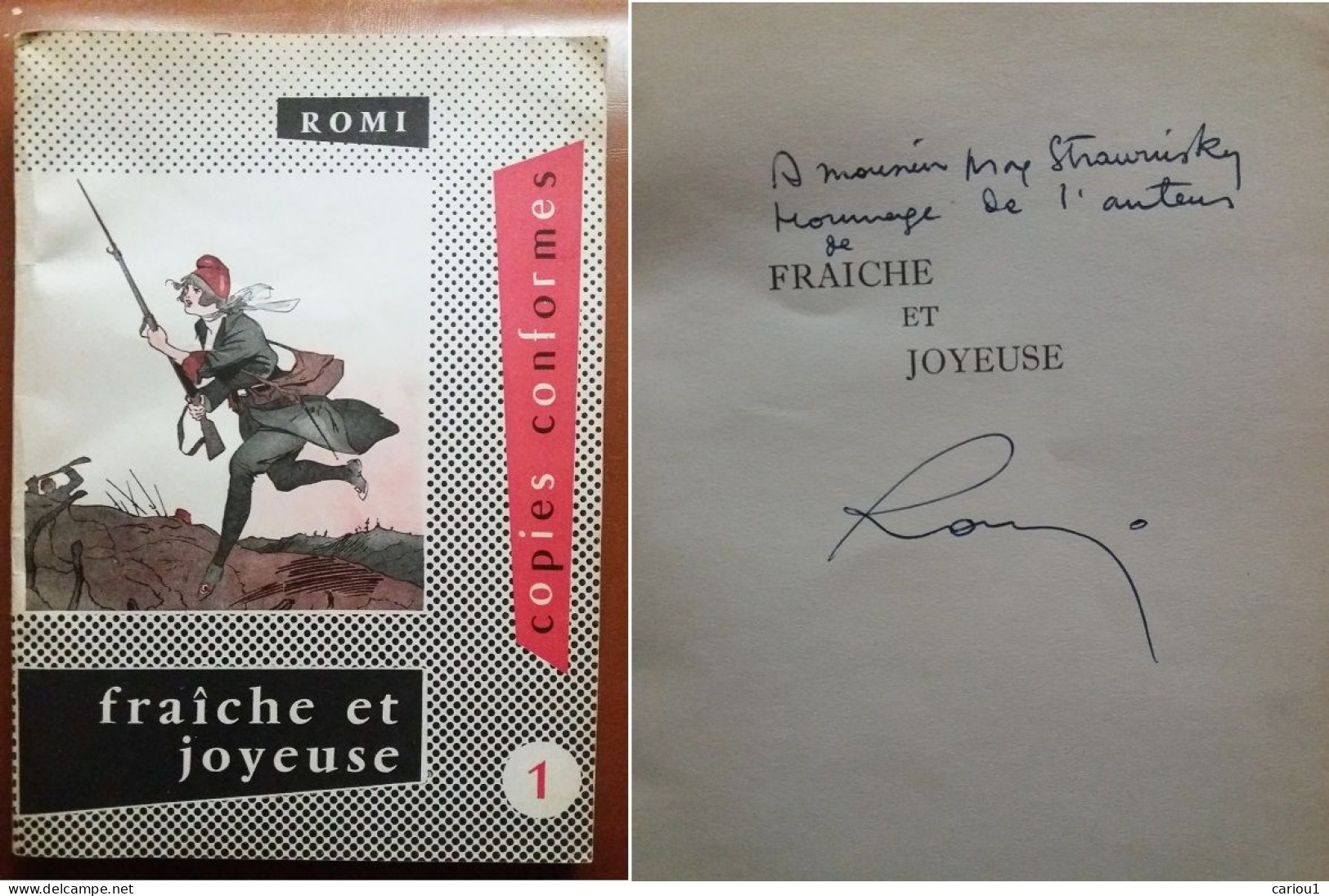 C1 ROMI - FRAICHE ET JOYEUSE EO 1955 ILLUSTRE Envoi DEDICACE Signed Port INCLUS France - Livres Dédicacés