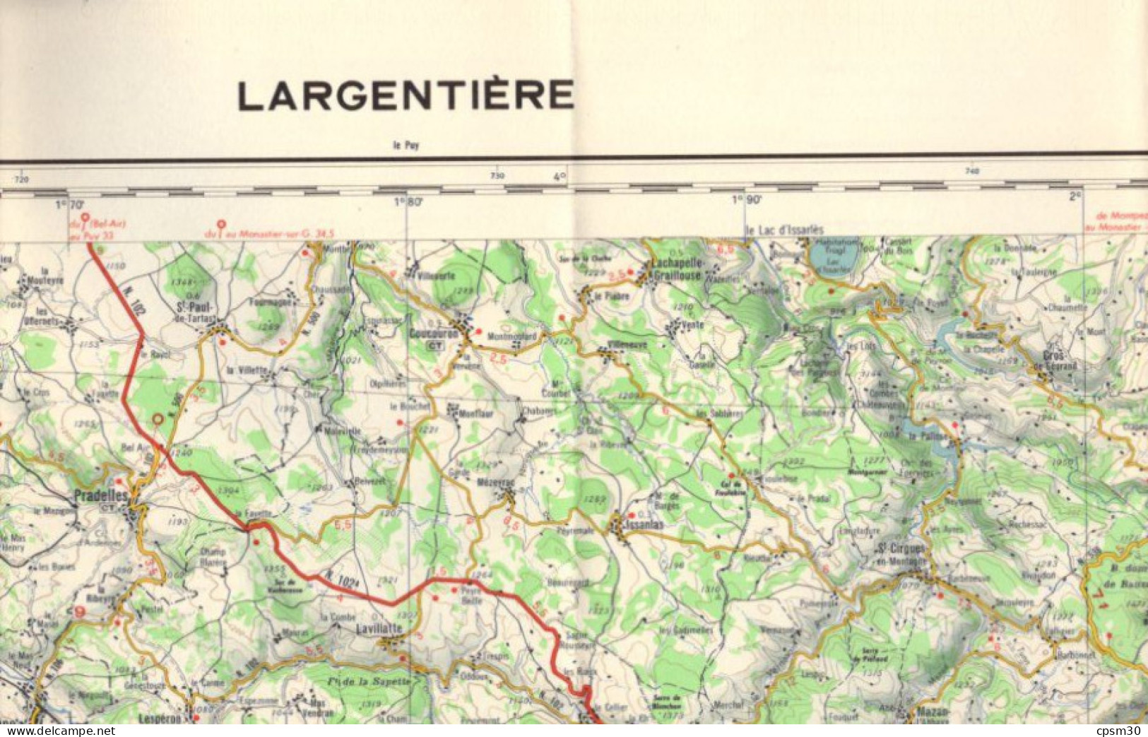 Carte Routière, France IGN Largentière Et Privas Dans Sa Pochette, 1/100.000 - Callejero