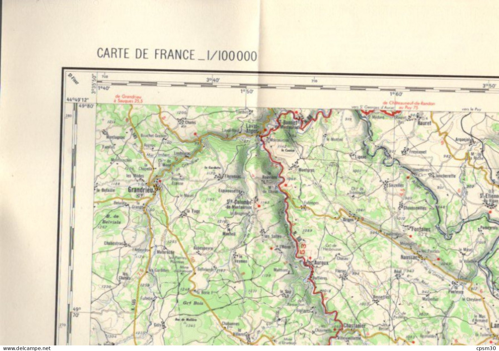 Carte Routière, France IGN Largentière Et Privas Dans Sa Pochette, 1/100.000 - Roadmaps