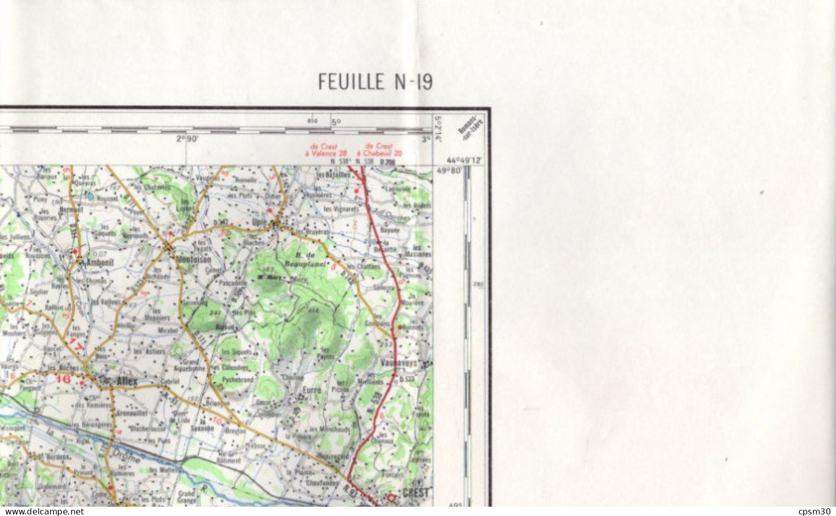 Carte routière, France IGN Largentière et Privas dans sa pochette, 1/100.000