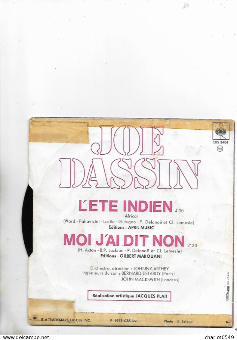 2 Titres Joe Dassin - Other & Unclassified