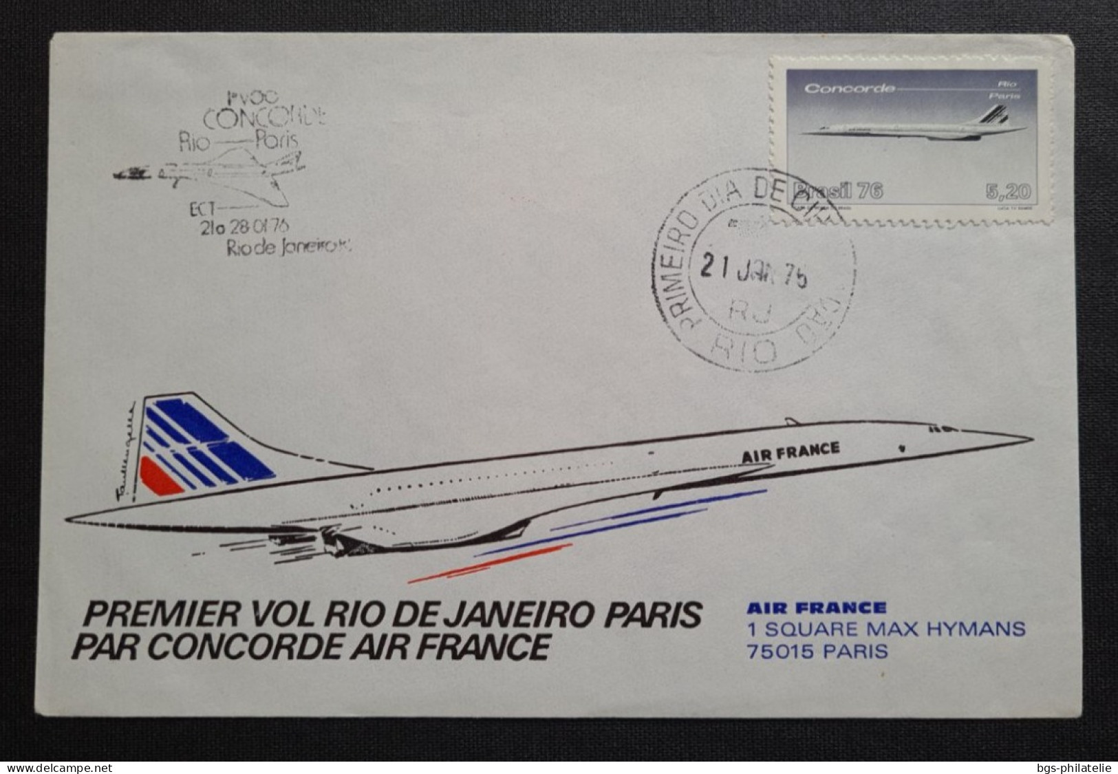 Concorde,  1er Vol RIO DE JANEIRO- PARIS Le 21/1/1976. - Concorde