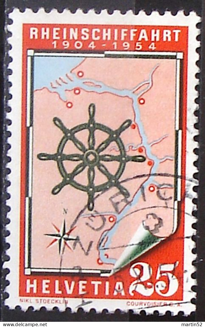 > SALE < Schweiz Suisse 1954: RHEIN-SCHIFFAHRT Zu 318 Mi 595 Yv 546 Mit Eck-Stempel ZÜRICH 5.XI.54 (Zu CHF 7.00) - Usati